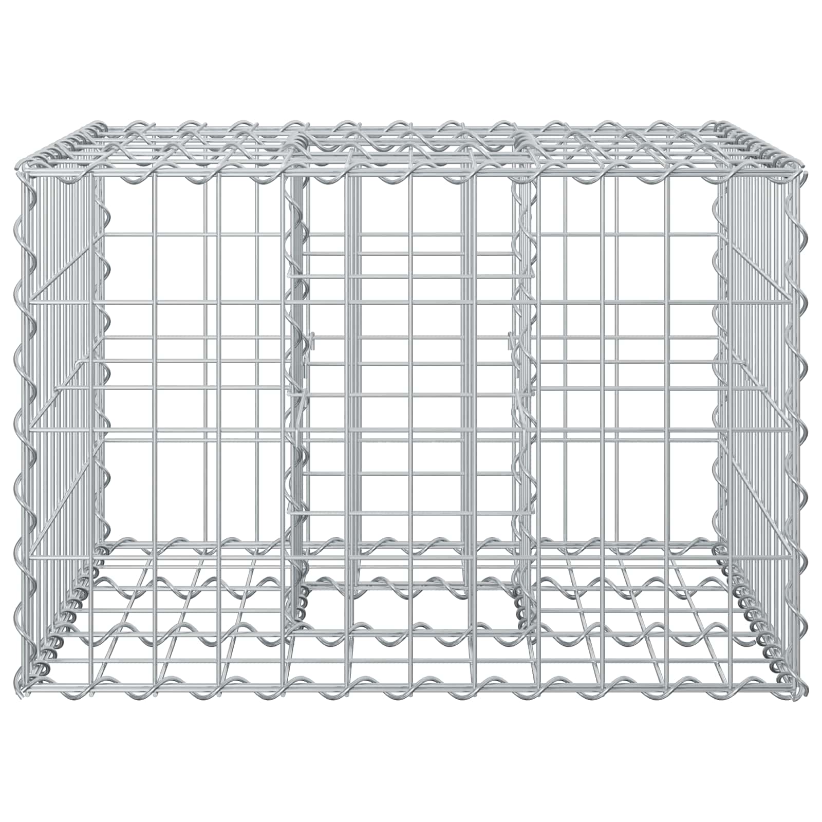 Gabionen Hochbeet 60 x 60 x 40 cm Verzinkter Stahl Silber