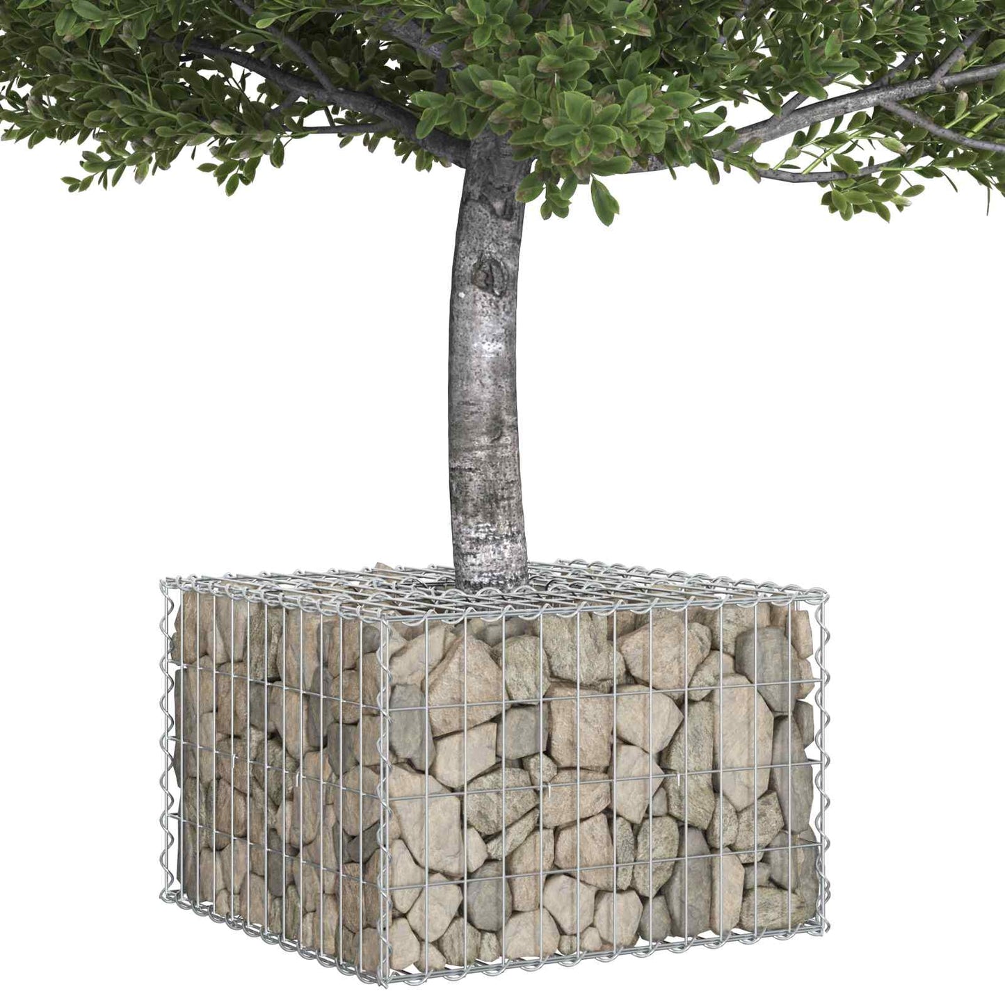 Gabionen Hochbeet 60 x 60 x 40 cm Verzinkter Stahl Silber