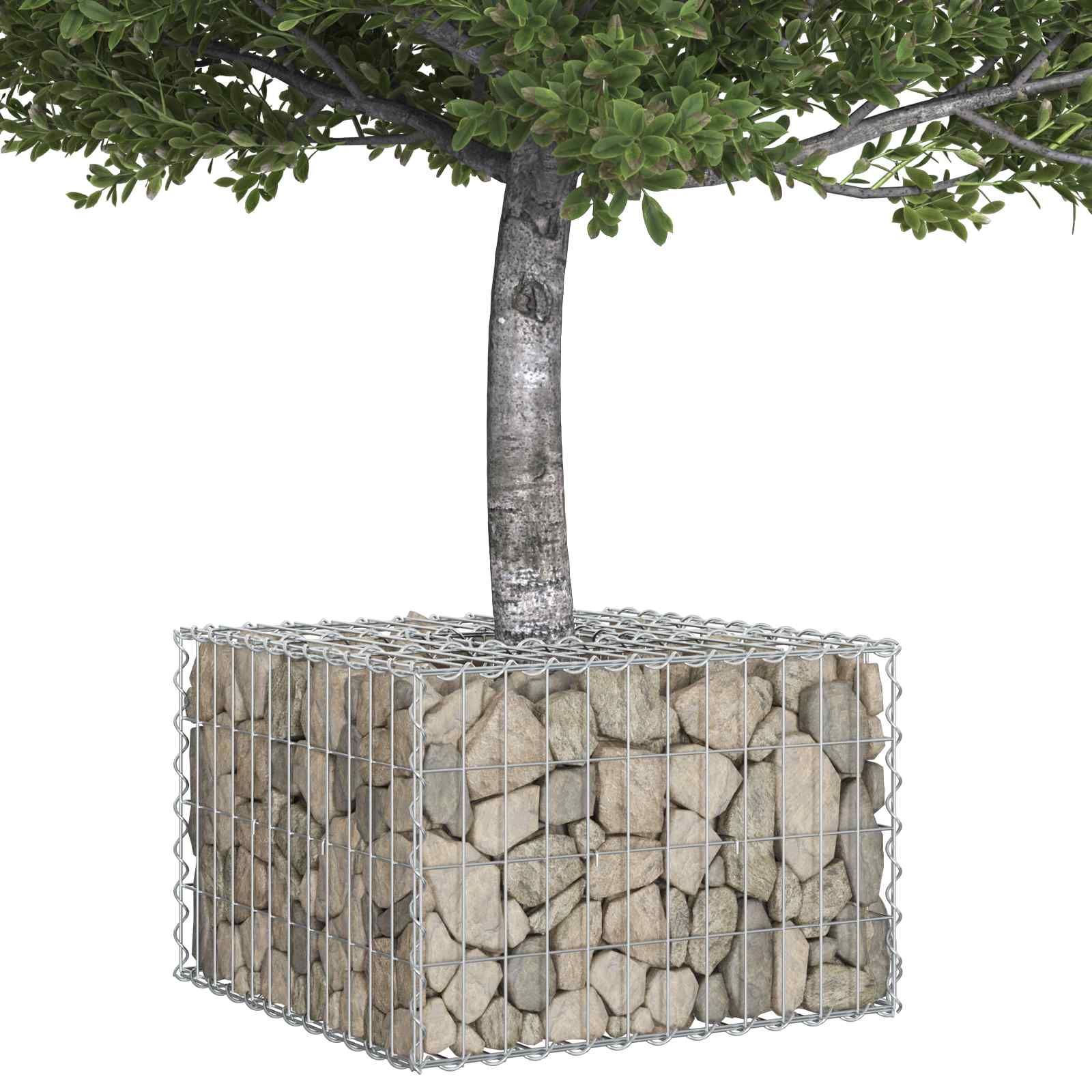 Gabionen Hochbeet 60 x 60 x 40 cm Verzinkter Stahl Silber
