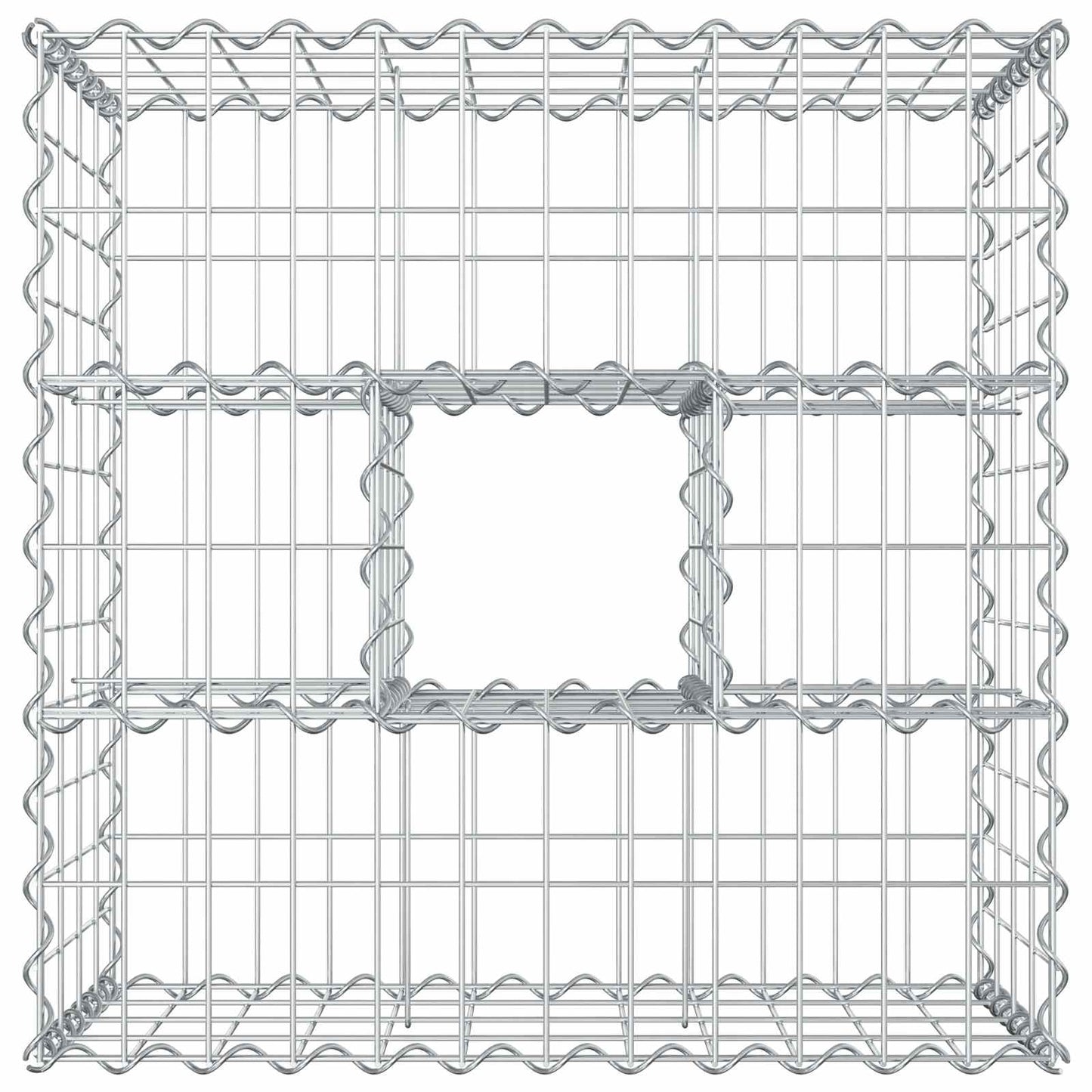 Gabionen Hochbeet 60 x 60 x 40 cm Verzinkter Stahl Silber