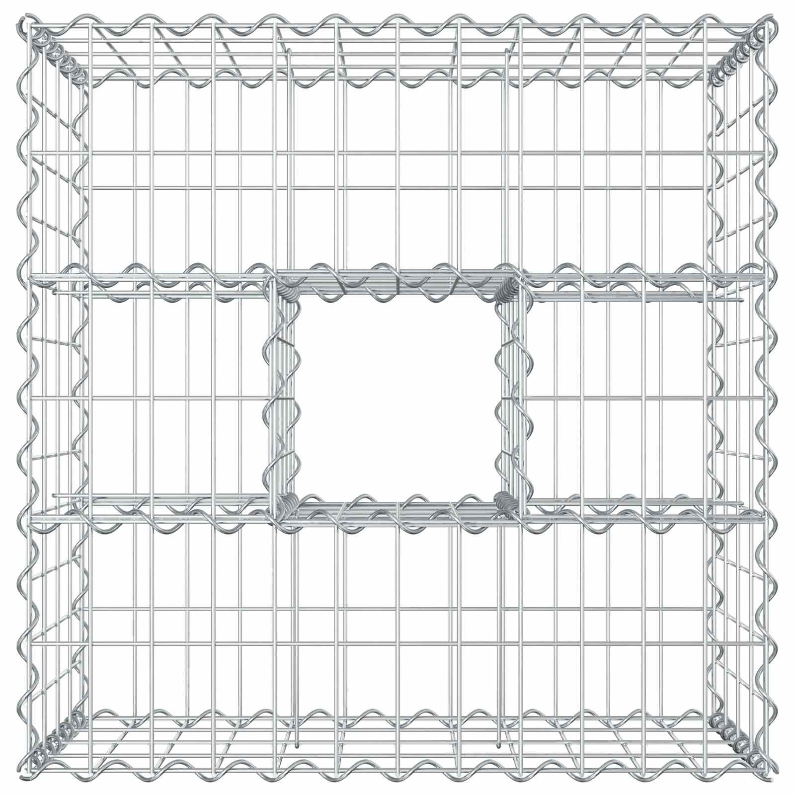 Gabionen Hochbeet 60 x 60 x 40 cm Verzinkter Stahl Silber