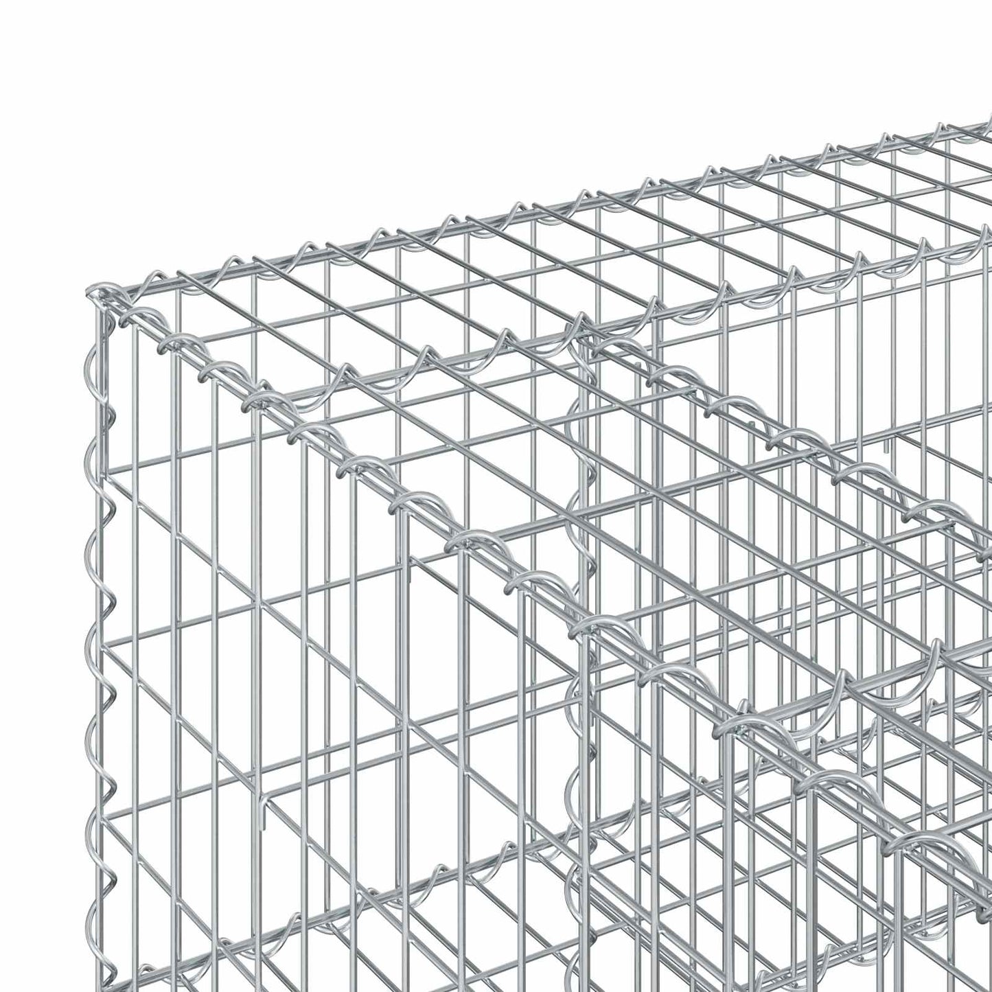 Gabionen Hochbeet 80 x 80 x 40 cm Verzinkter Stahl Silber