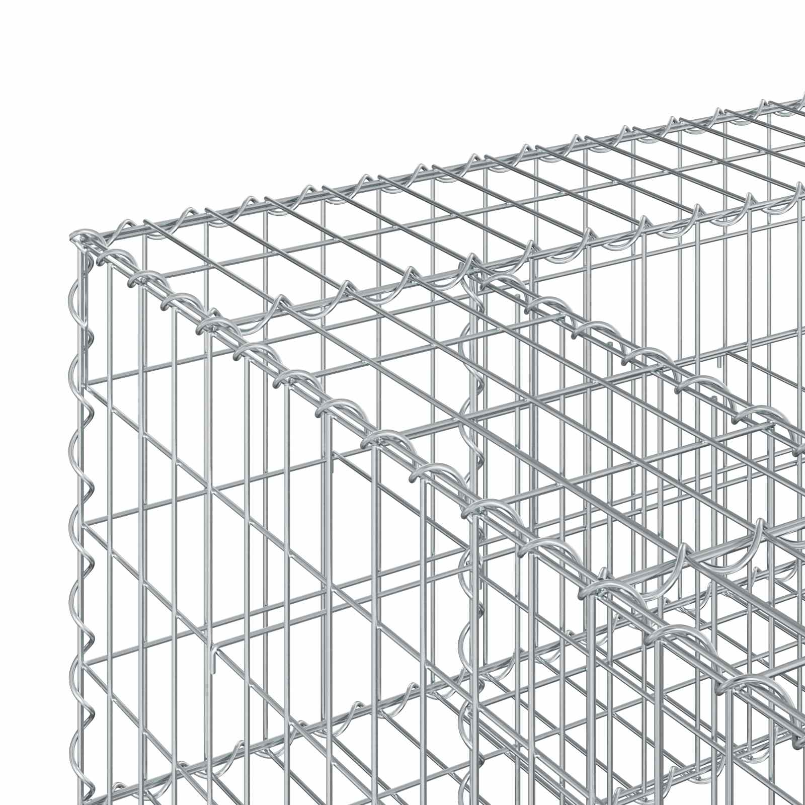 Gabionen Hochbeet 80 x 80 x 40 cm Verzinkter Stahl Silber