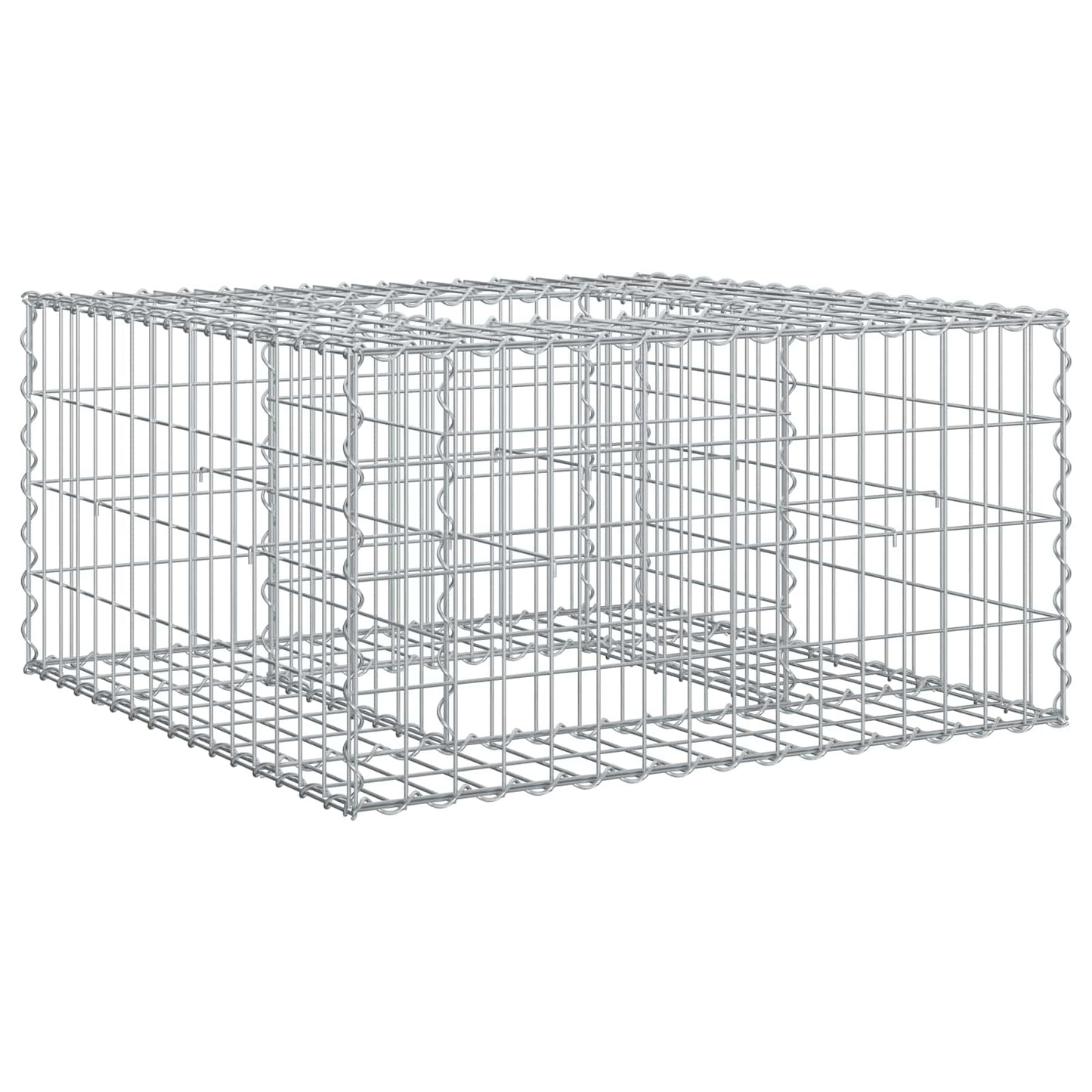 Gabionen Hochbeet 80 x 80 x 40 cm Verzinkter Stahl Silber