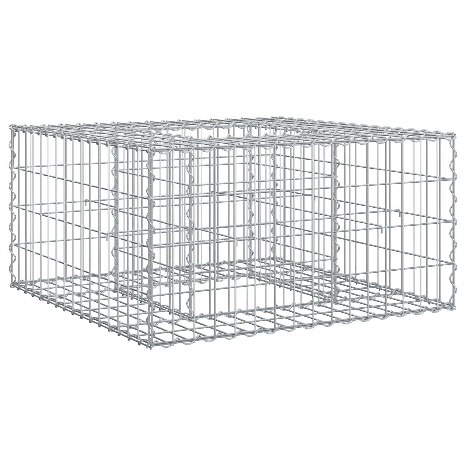 Gabionen Hochbeet 80 x 80 x 40 cm Verzinkter Stahl Silber