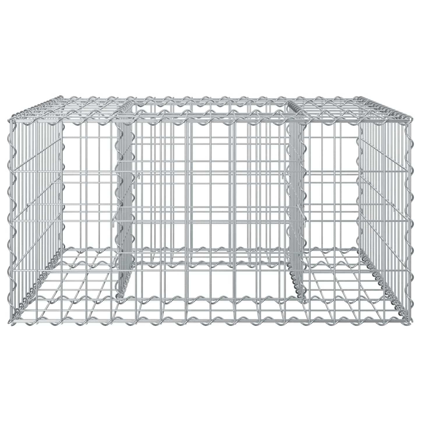 Gabionen Hochbeet 80 x 80 x 40 cm Verzinkter Stahl Silber