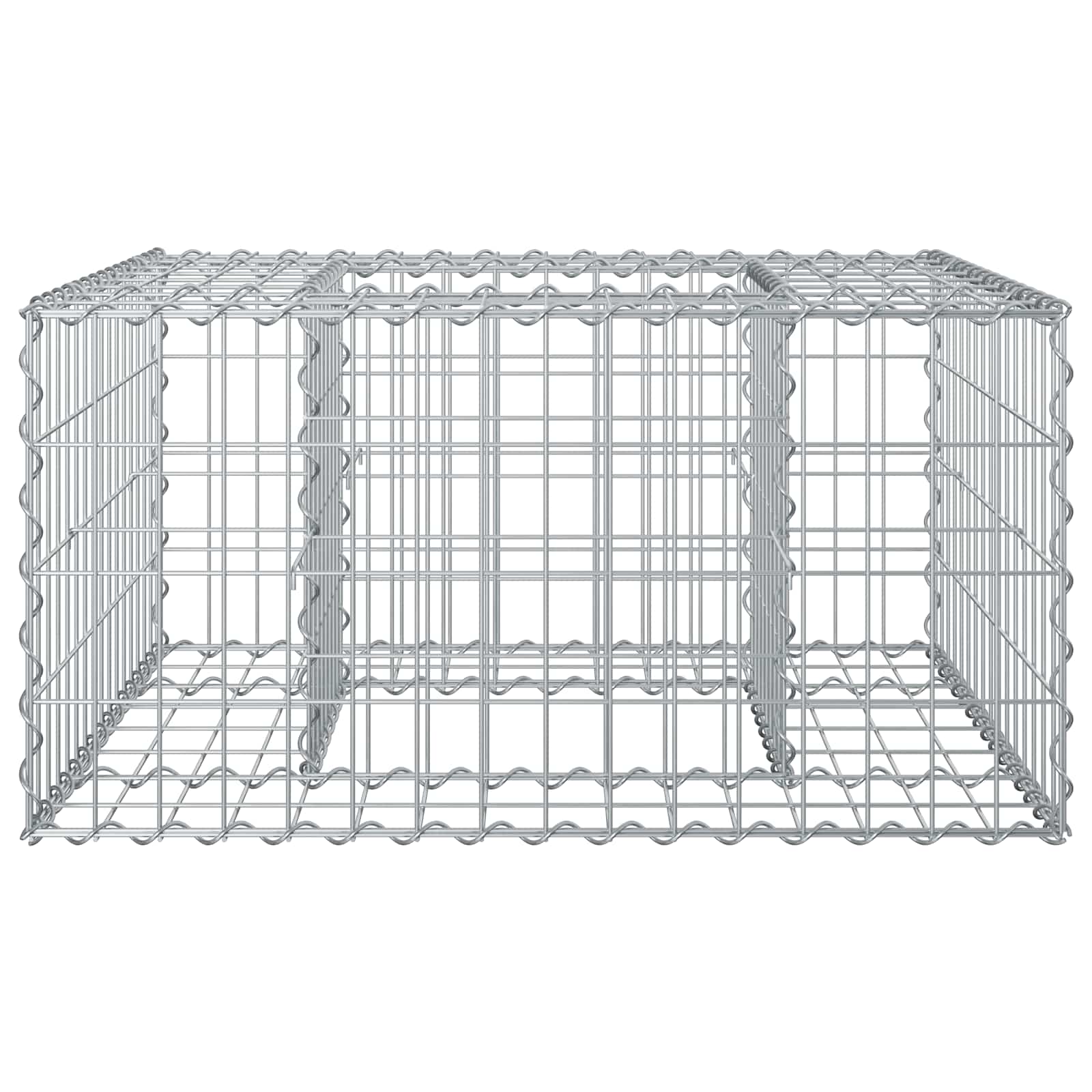 Gabionen Hochbeet 80 x 80 x 40 cm Verzinkter Stahl Silber
