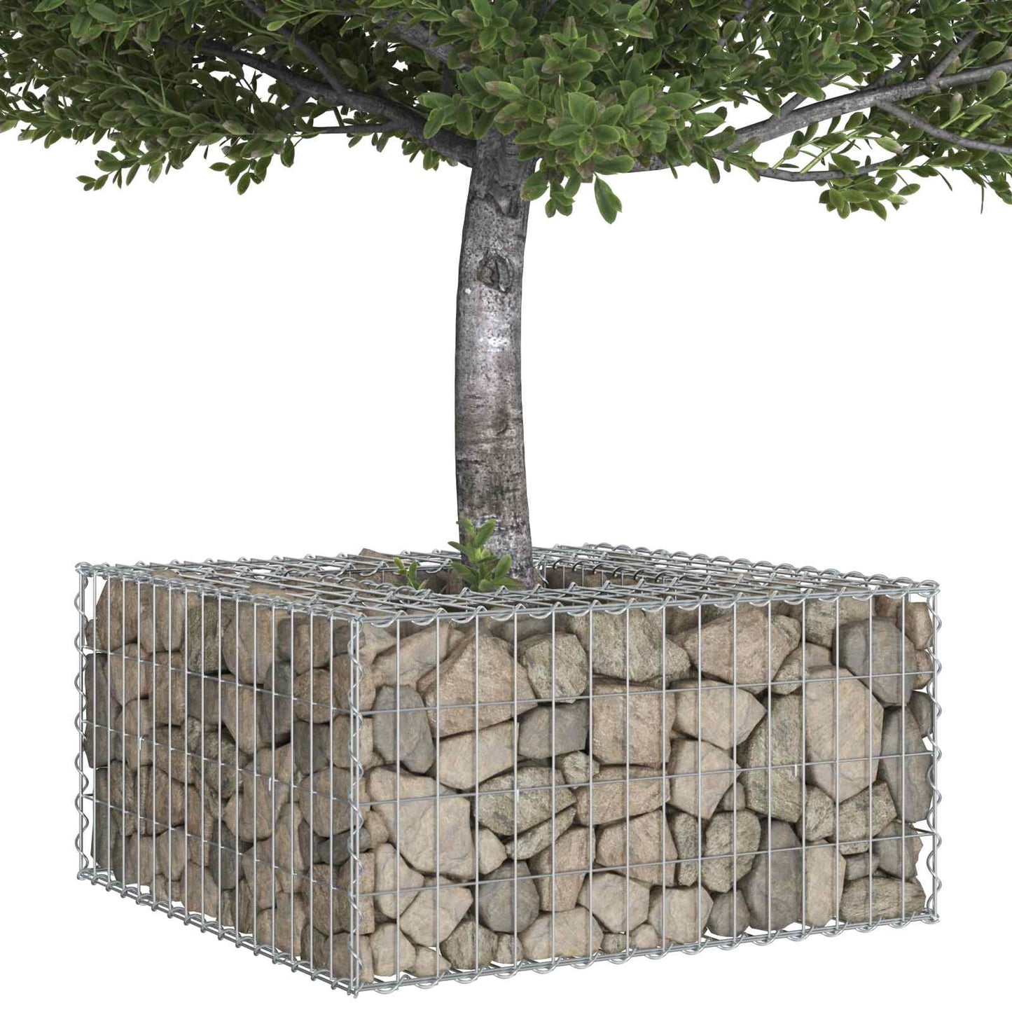 Gabionen Hochbeet 80 x 80 x 40 cm Verzinkter Stahl Silber