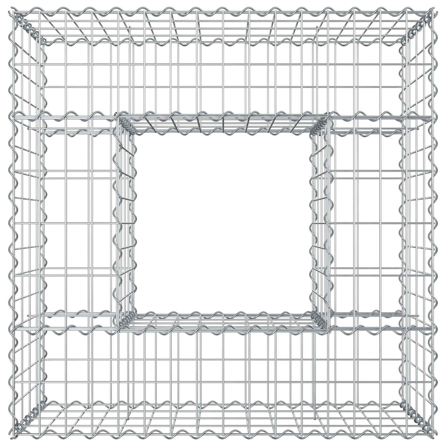 Gabionen Hochbeet 80 x 80 x 40 cm Verzinkter Stahl Silber