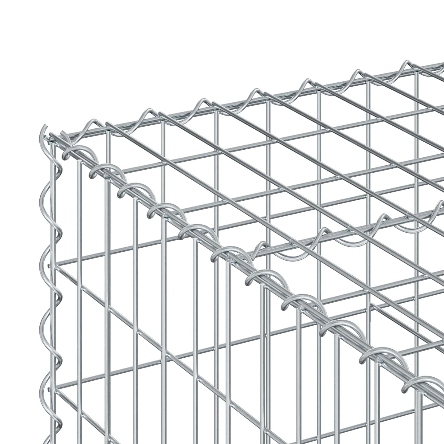 Gabionen Hochbeet 100 x 100 x 40 cm Verzinkter Stahl Silber