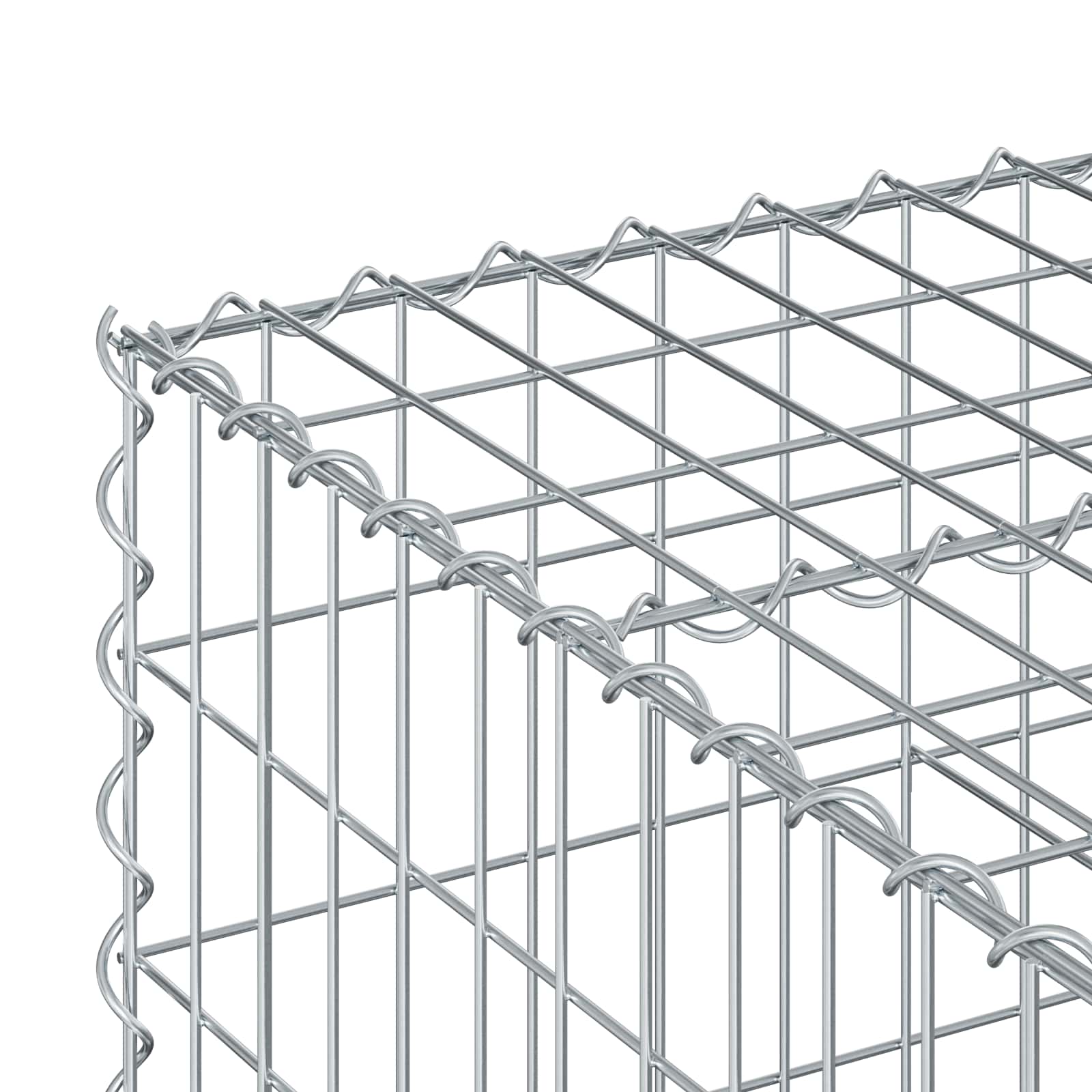 Gabionen Hochbeet 100 x 100 x 40 cm Verzinkter Stahl Silber