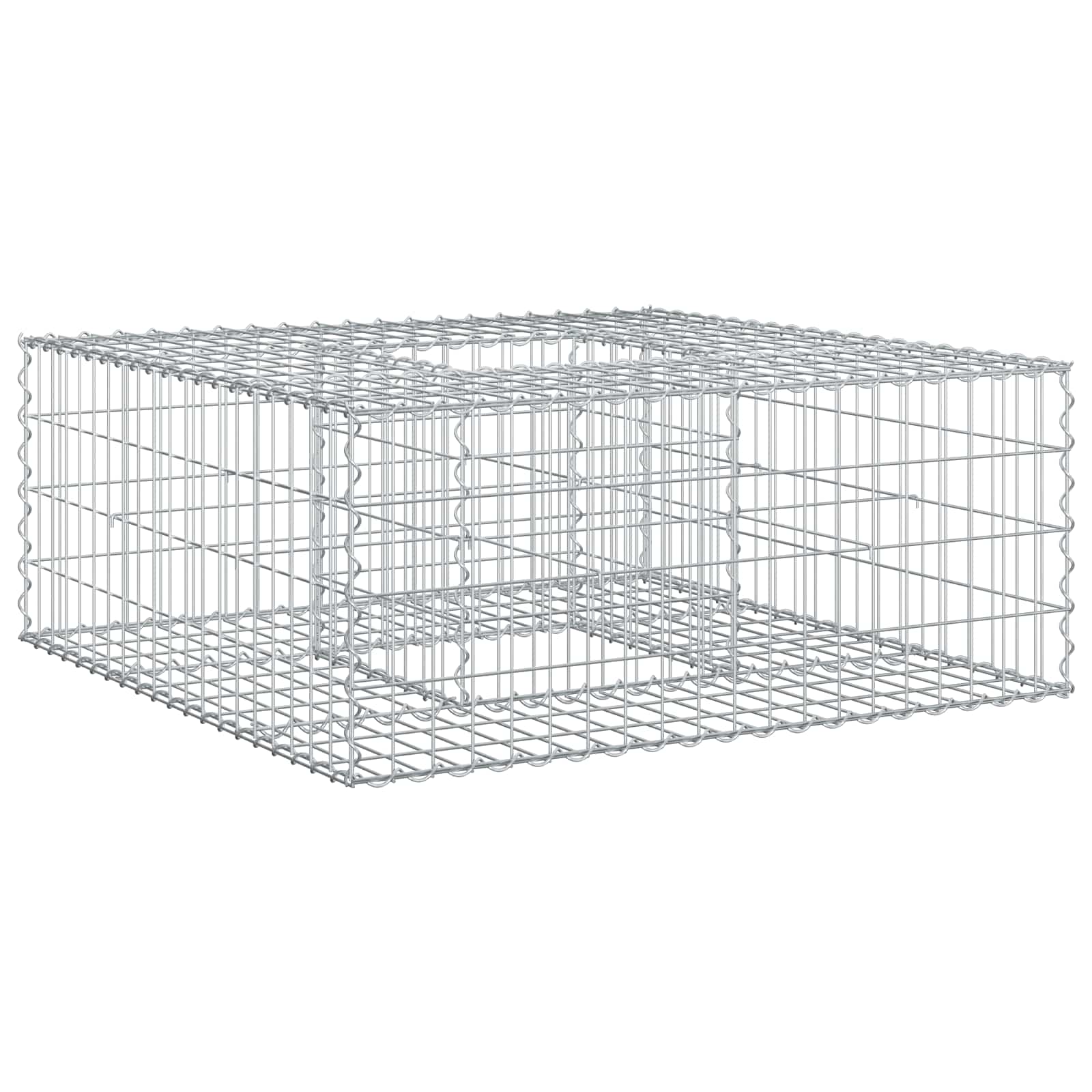 Gabionen Hochbeet 100 x 100 x 40 cm Verzinkter Stahl Silber