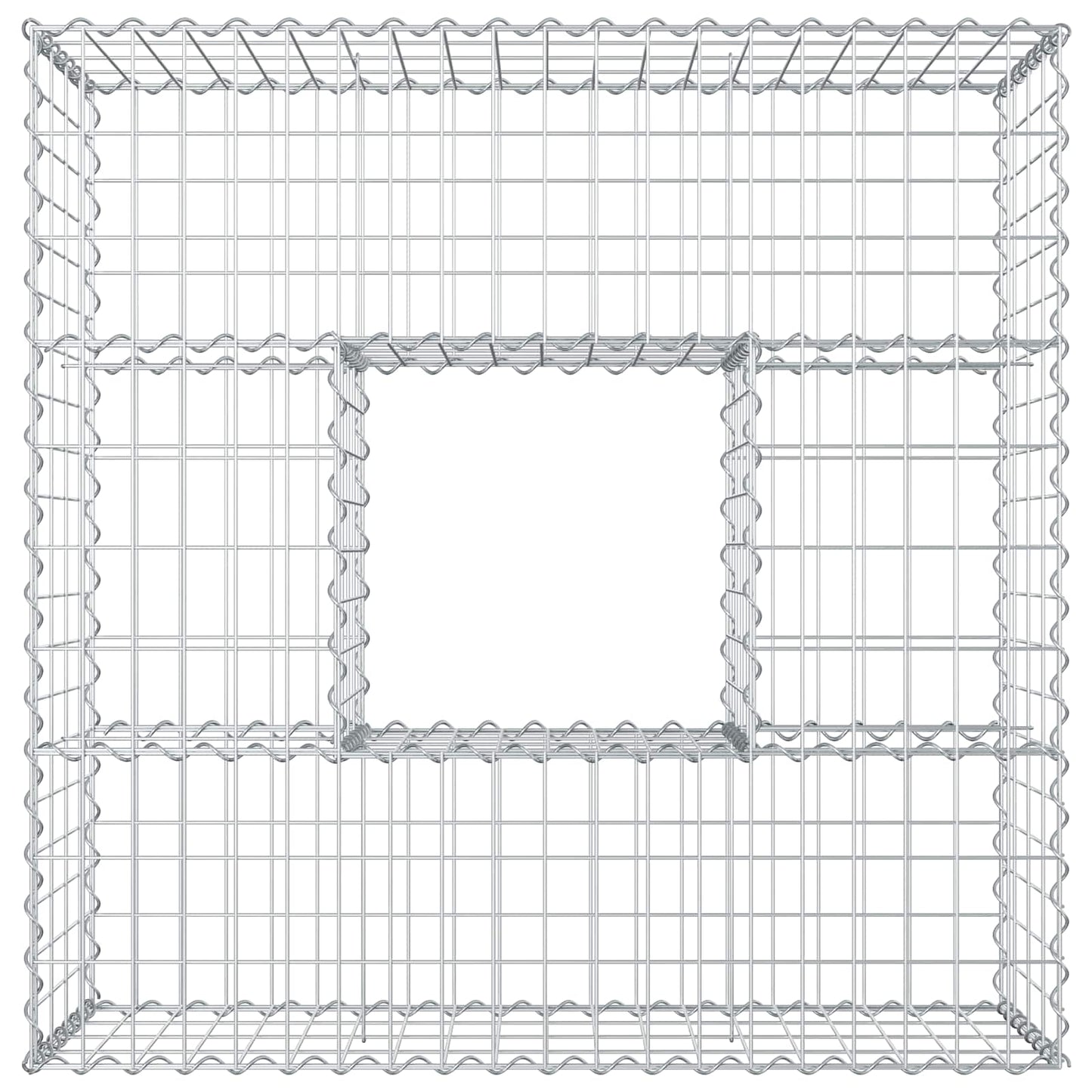 Gabionen Hochbeet 100 x 100 x 40 cm Verzinkter Stahl Silber