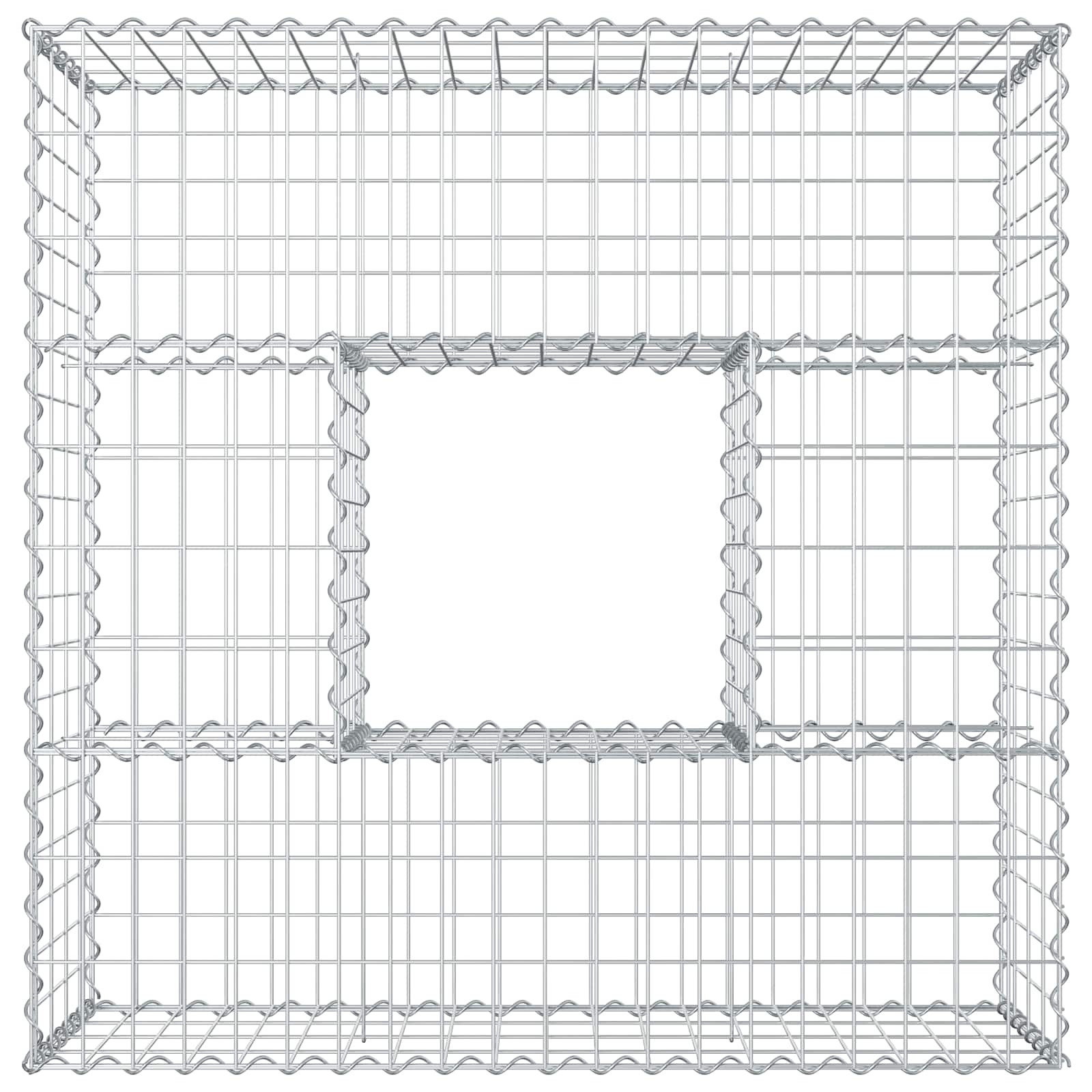 Gabionen Hochbeet 100 x 100 x 40 cm Verzinkter Stahl Silber