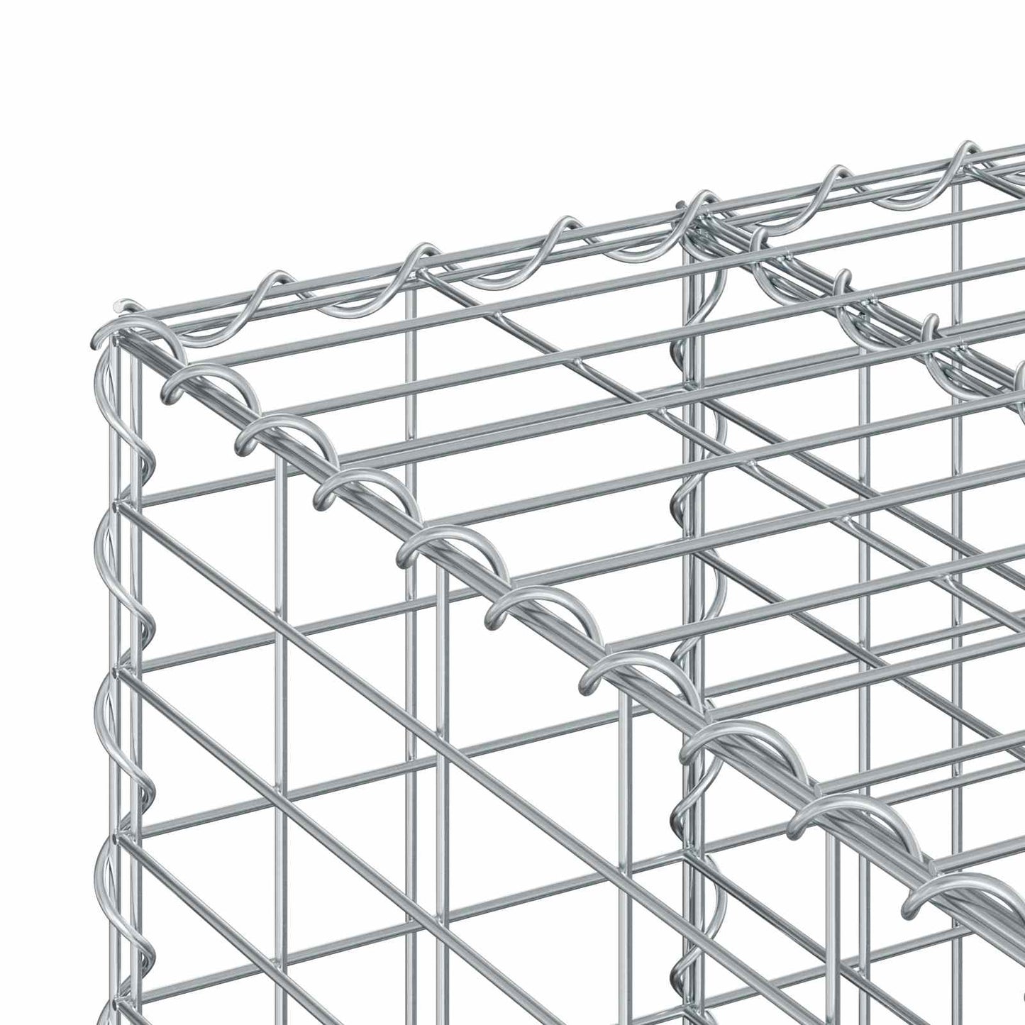 Gabionen-Hochbeet 60 x 60 x 55 cm Verzinkter Stahl Silber