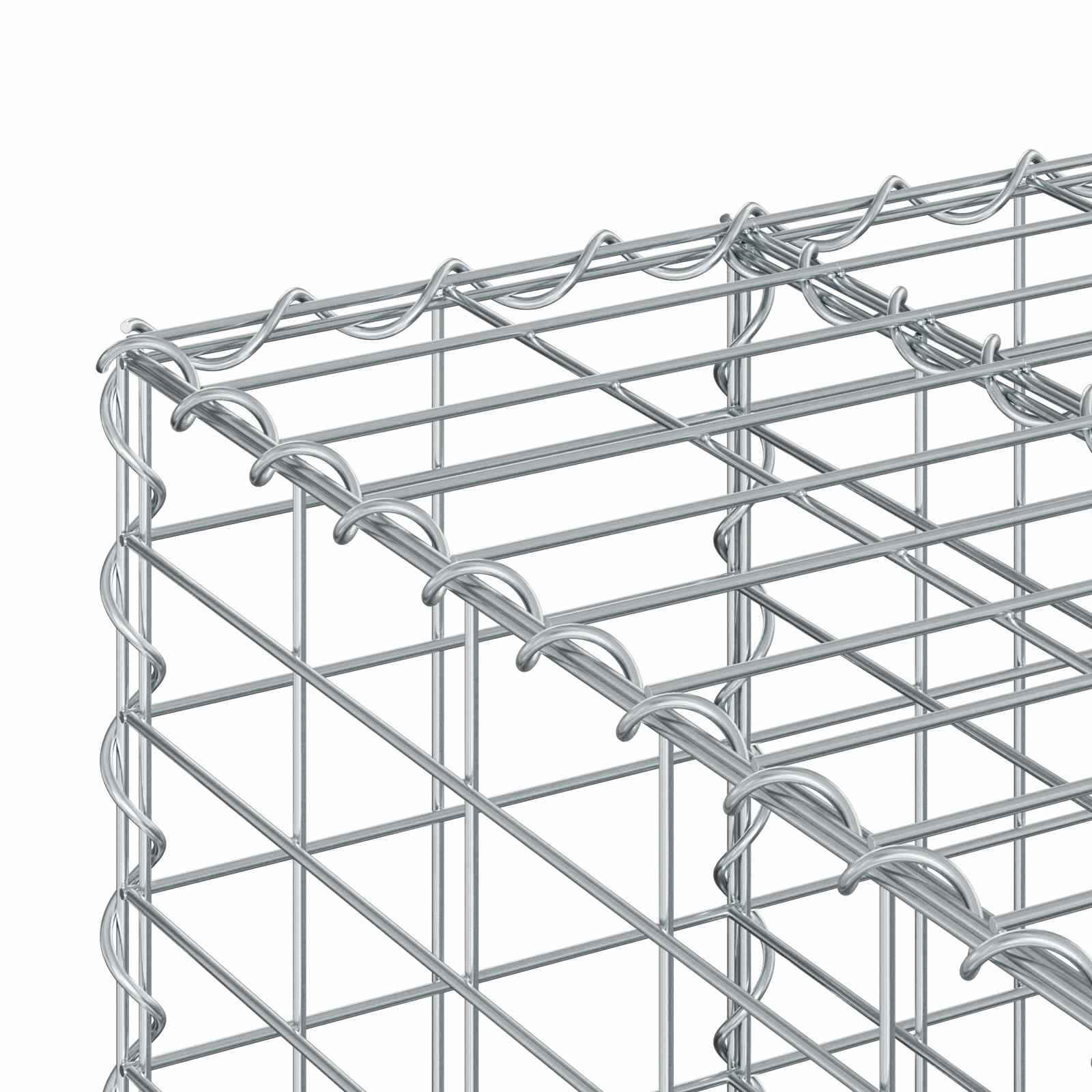 Gabionen-Hochbeet 60 x 60 x 55 cm Verzinkter Stahl Silber