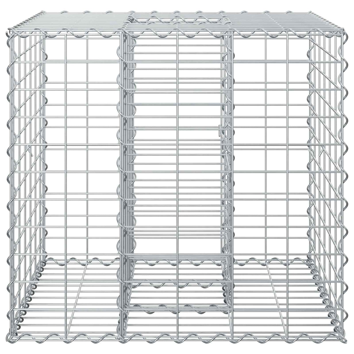 Gabionen-Hochbeet 60 x 60 x 55 cm Verzinkter Stahl Silber