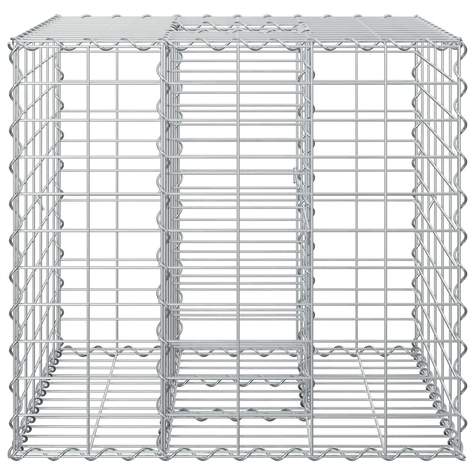 Gabionen-Hochbeet 60 x 60 x 55 cm Verzinkter Stahl Silber