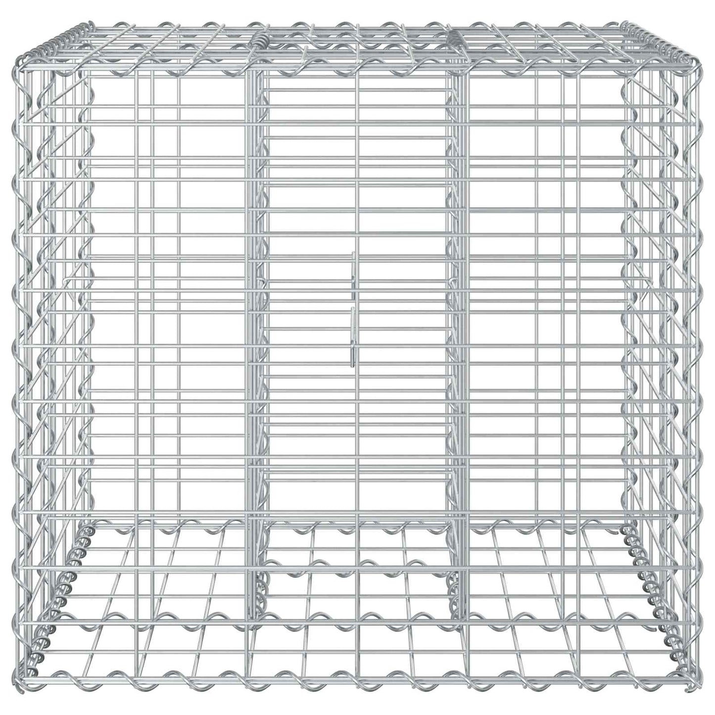 Gabionen-Hochbeet 60 x 60 x 55 cm Verzinkter Stahl Silber