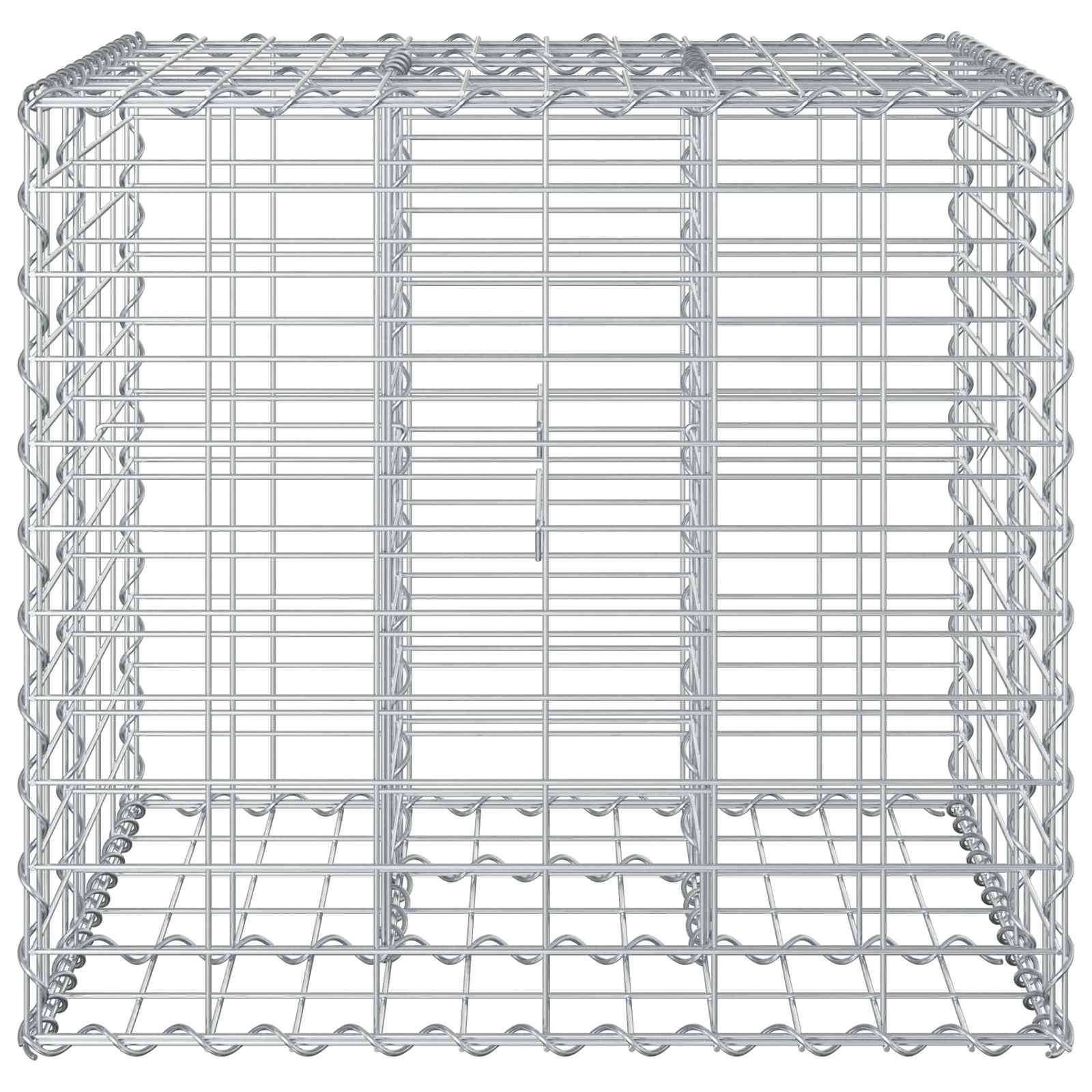 Gabionen-Hochbeet 60 x 60 x 55 cm Verzinkter Stahl Silber