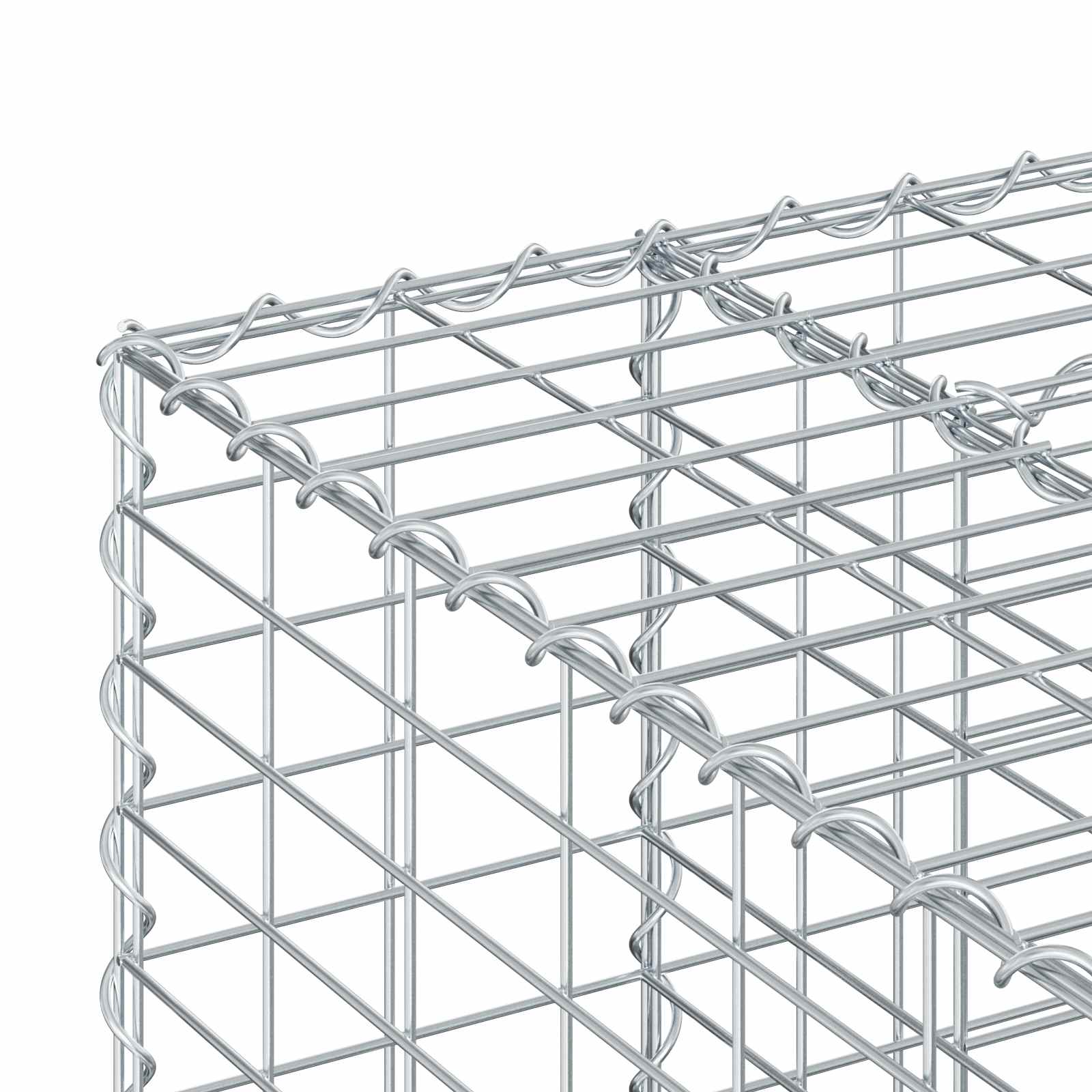Gabionen-Hochbeet 100 x 60 x 55 cm Verzinkter Stahl Silber