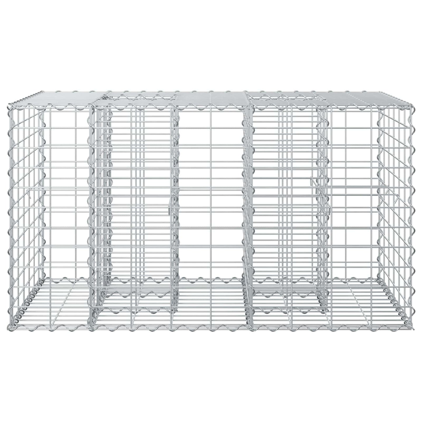 Gabionen-Hochbeet 100 x 60 x 55 cm Verzinkter Stahl Silber
