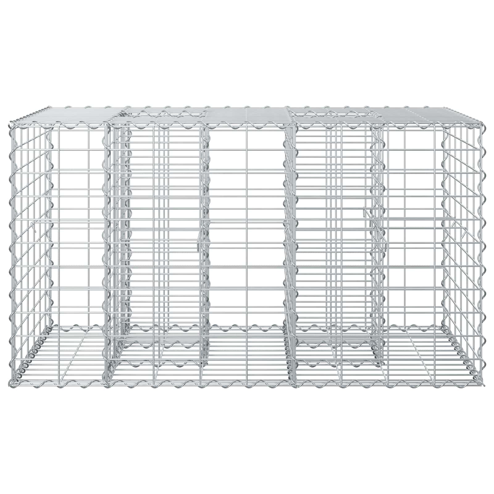 Gabionen-Hochbeet 100 x 60 x 55 cm Verzinkter Stahl Silber