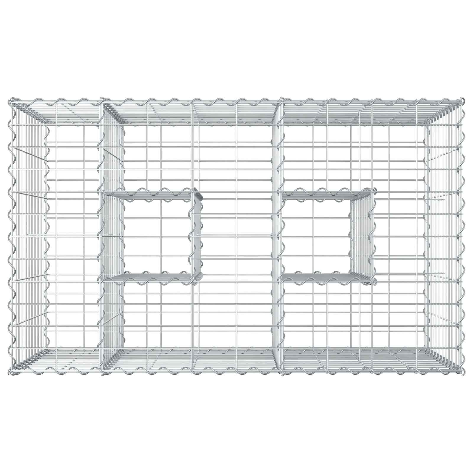Gabionen-Hochbeet 100 x 60 x 55 cm Verzinkter Stahl Silber