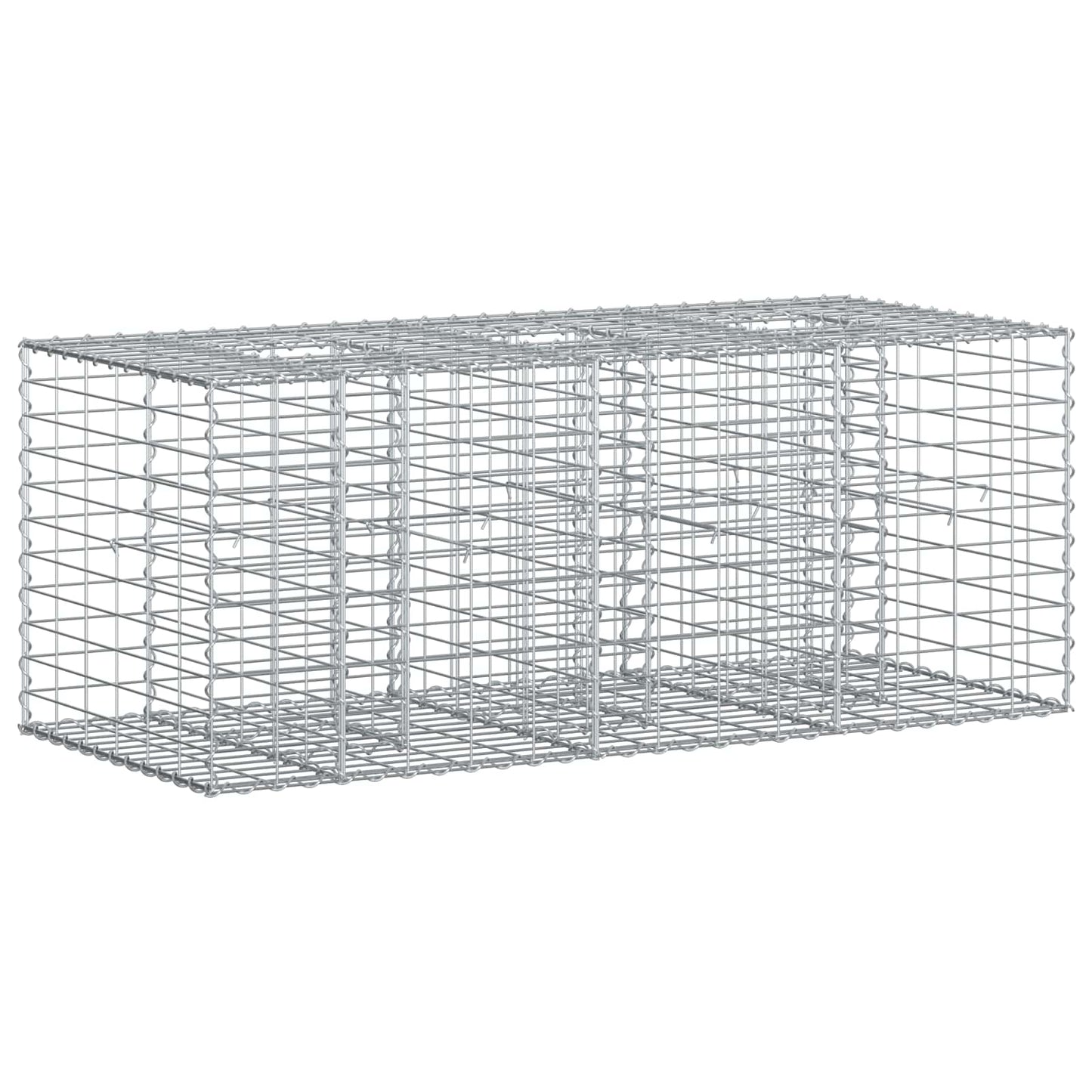 Gabionen-Hochbeet 140 x 60 x 55 cm Verzinkter Stahl Silber