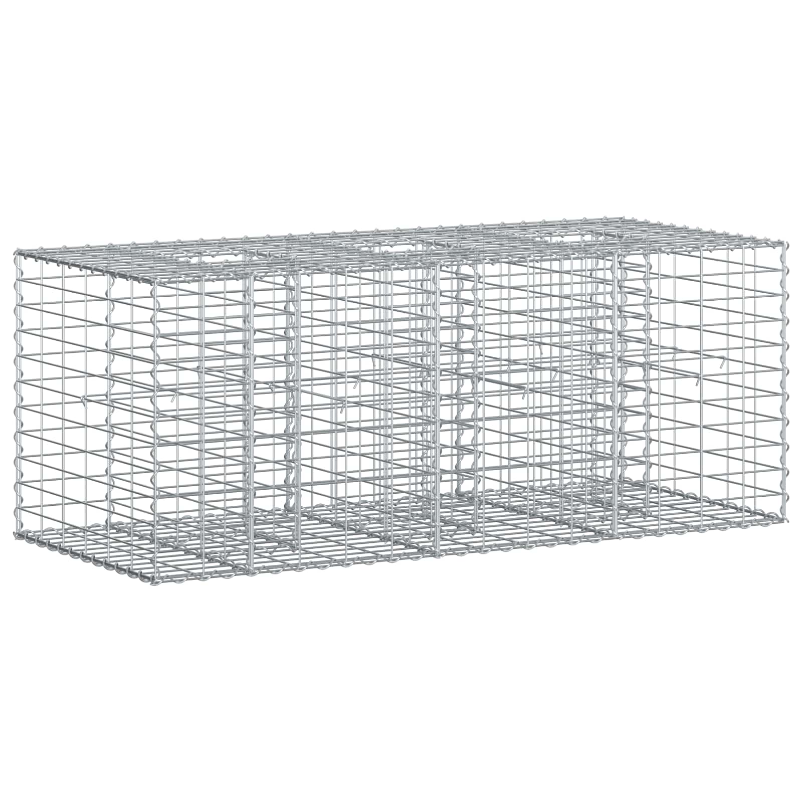 Gabionen-Hochbeet 140 x 60 x 55 cm Verzinkter Stahl Silber