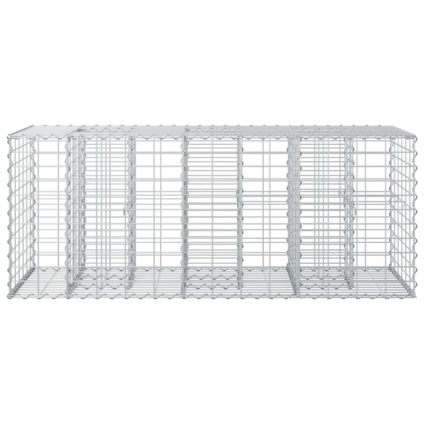 Gabionen-Hochbeet 140 x 60 x 55 cm Verzinkter Stahl Silber