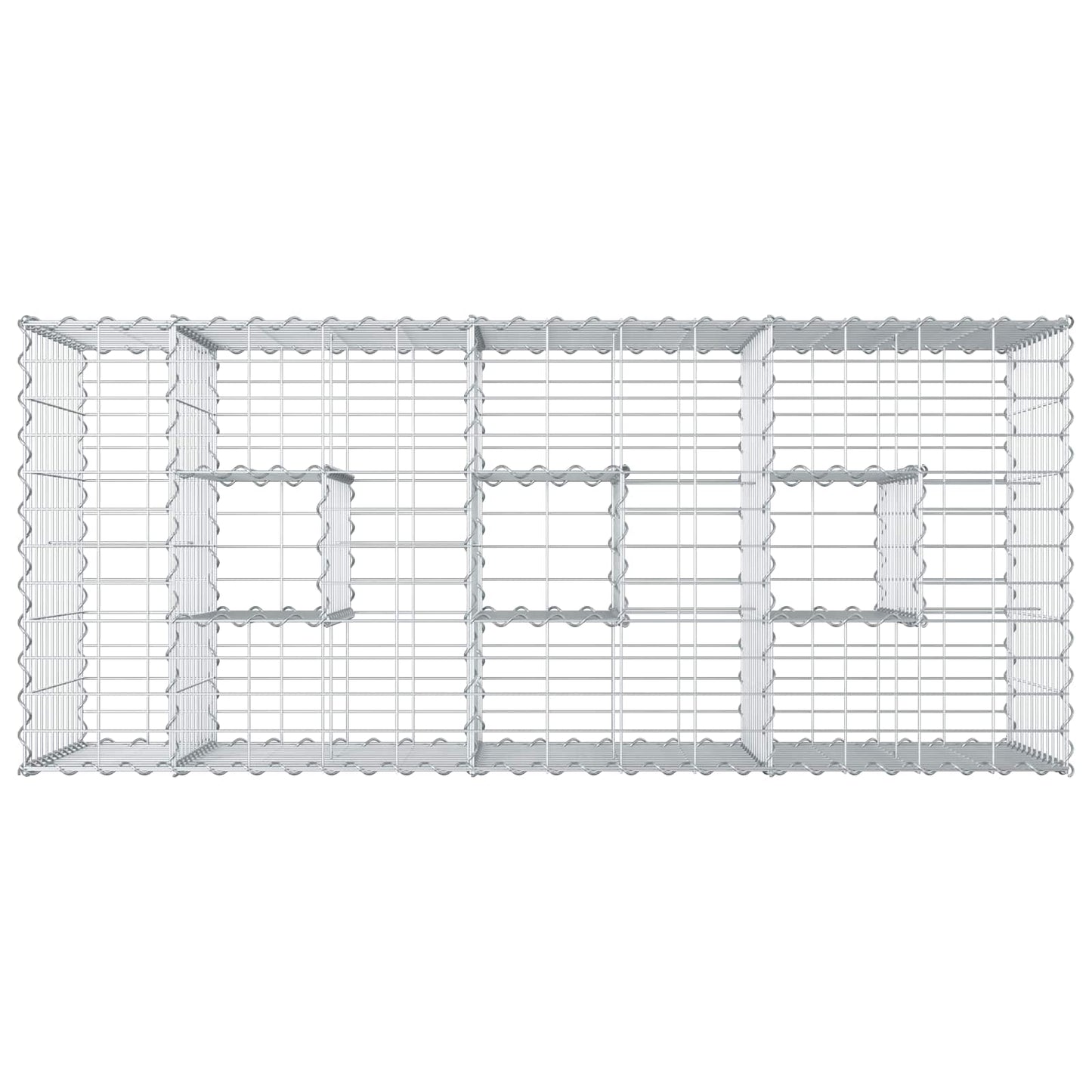 Gabionen-Hochbeet 140 x 60 x 55 cm Verzinkter Stahl Silber