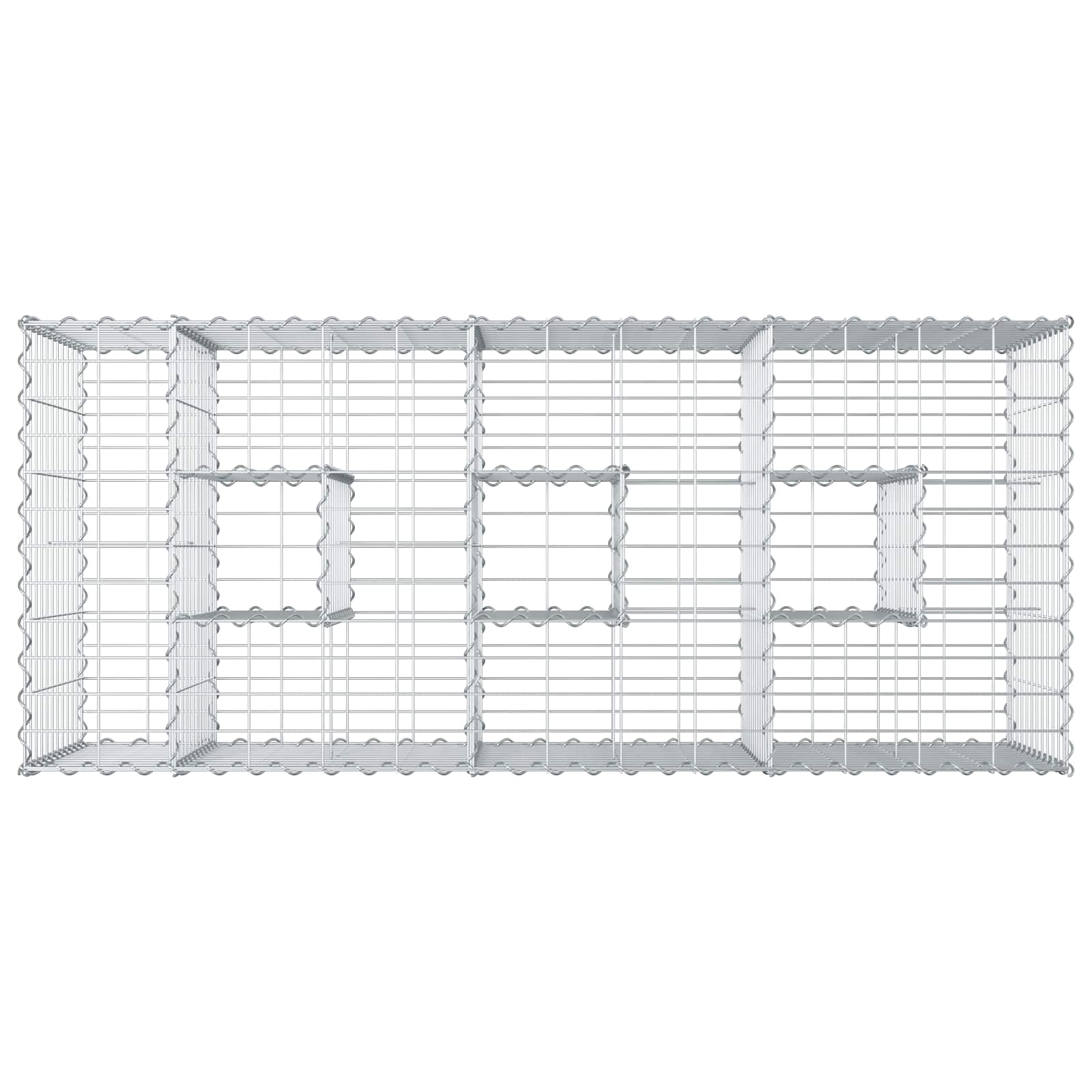 Gabionen-Hochbeet 140 x 60 x 55 cm Verzinkter Stahl Silber