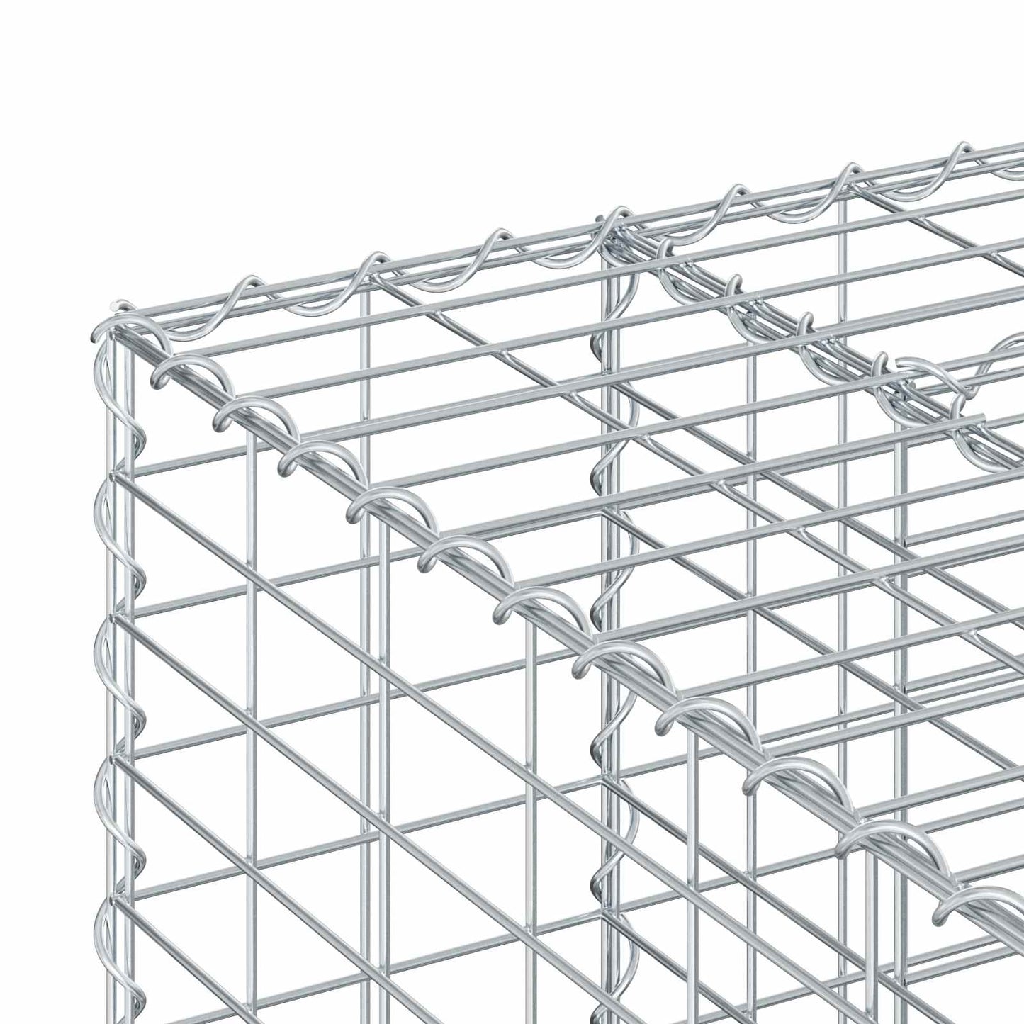 Gabionen-Hochbeet 180 x 60 x 55 cm Verzinkter Stahl Silber
