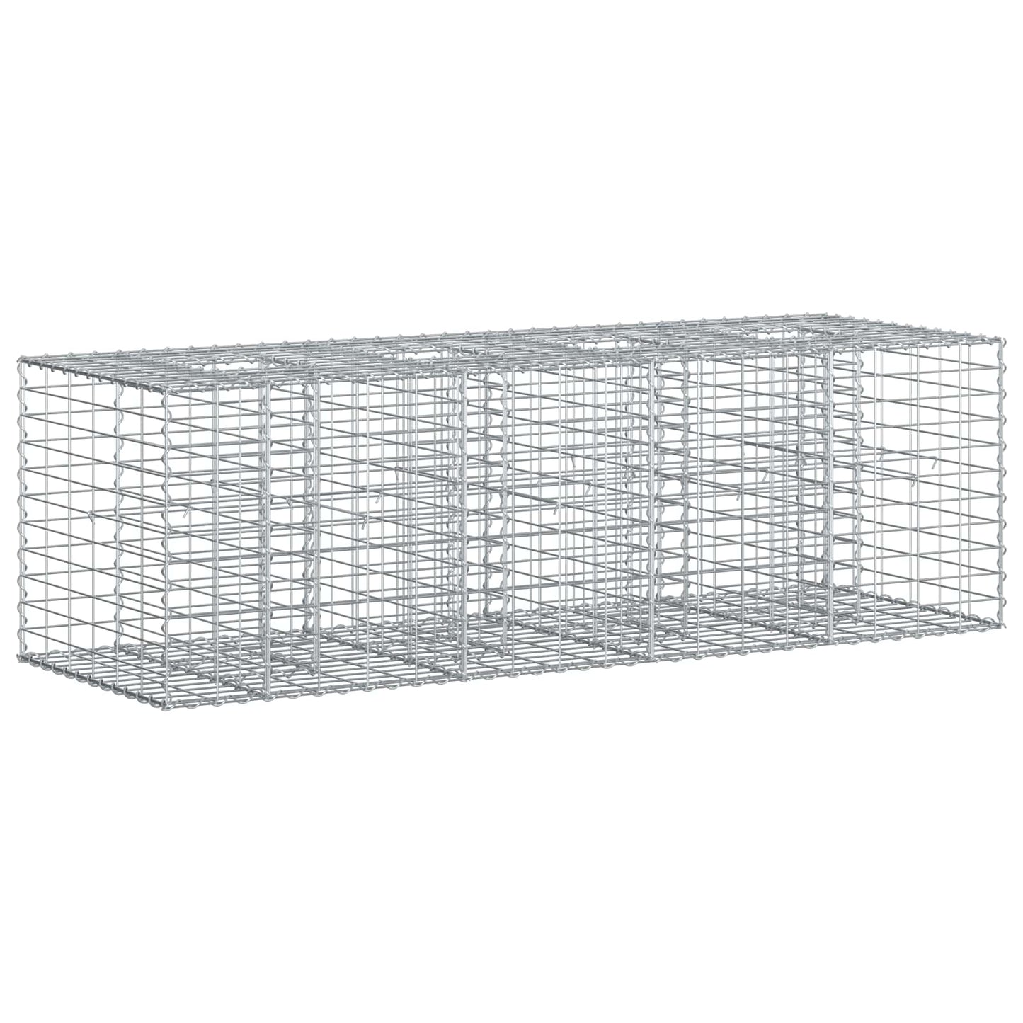 Gabionen-Hochbeet 180 x 60 x 55 cm Verzinkter Stahl Silber