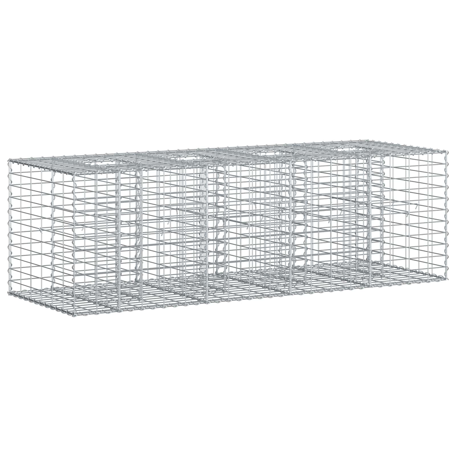 Gabionen-Hochbeet 180 x 60 x 55 cm Verzinkter Stahl Silber
