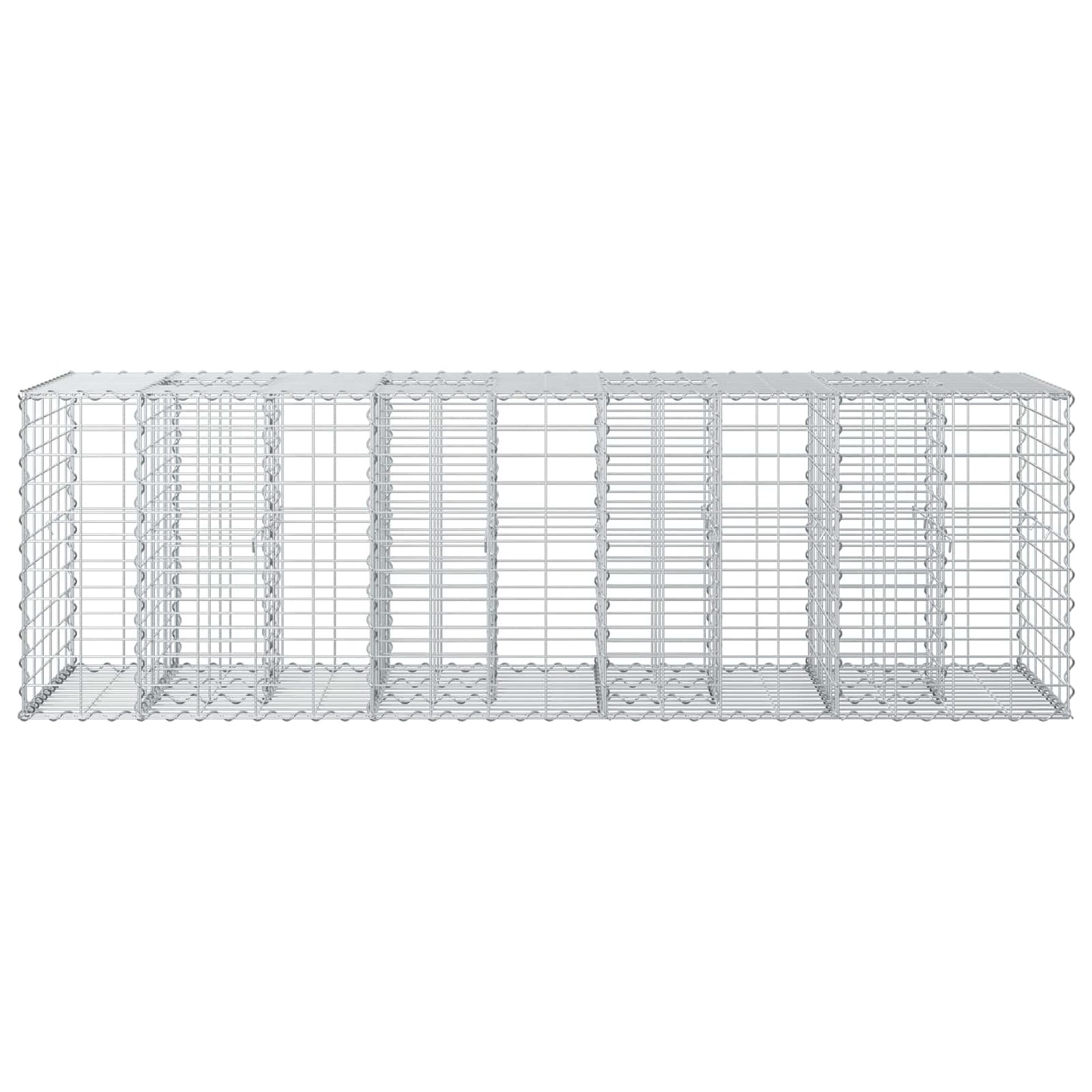 Gabionen-Hochbeet 180 x 60 x 55 cm Verzinkter Stahl Silber