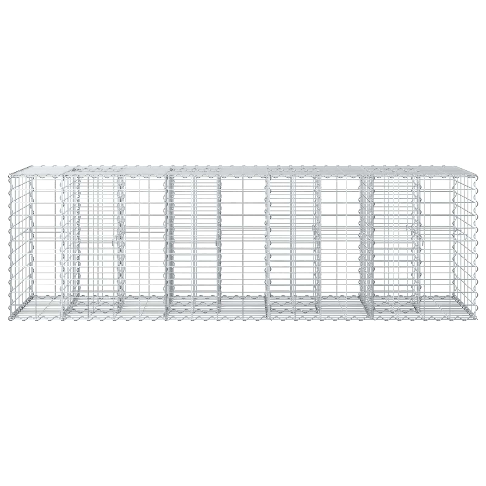 Gabionen-Hochbeet 180 x 60 x 55 cm Verzinkter Stahl Silber