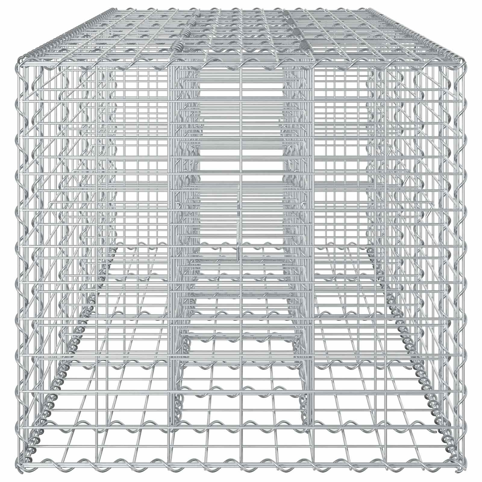 Gabionen-Hochbeet 180 x 60 x 55 cm Verzinkter Stahl Silber