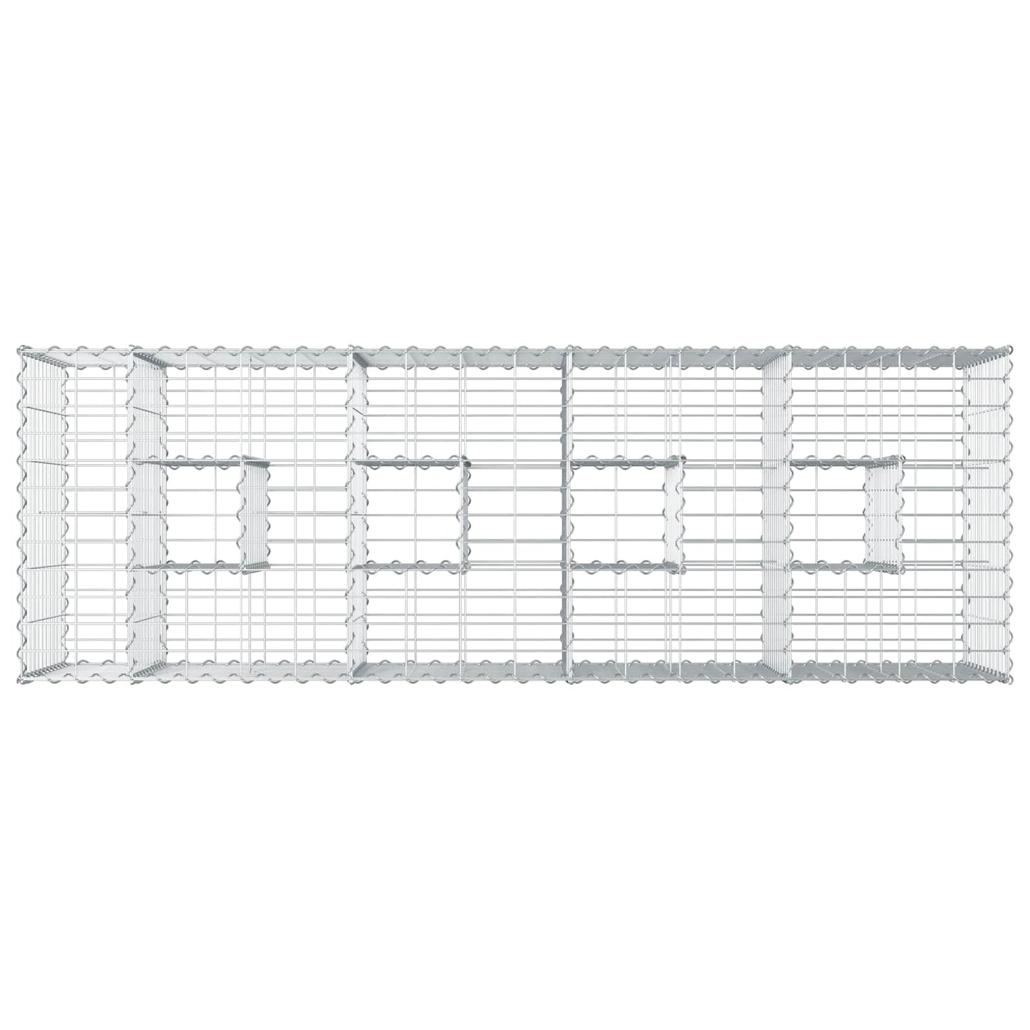 Gabionen-Hochbeet 180 x 60 x 55 cm Verzinkter Stahl Silber