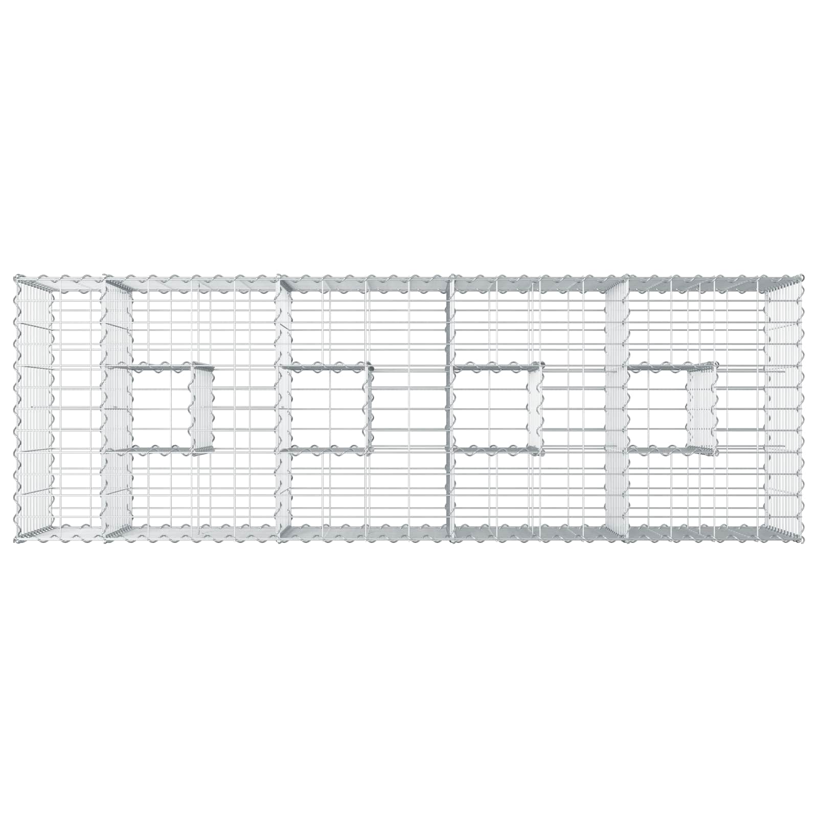 Gabionen-Hochbeet 180 x 60 x 55 cm Verzinkter Stahl Silber