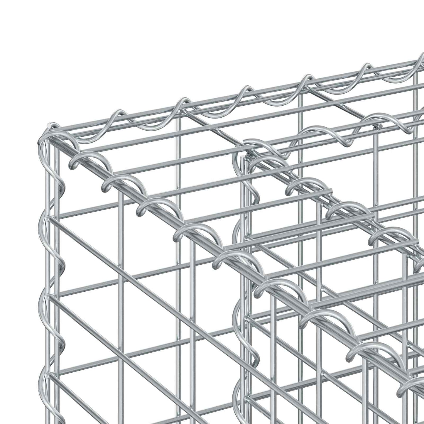Gabionen-Hochbeet 50 x 50 x 80 cm Verzinkter Stahl Silber