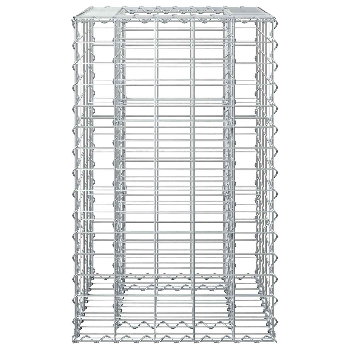 Gabionen-Hochbeet 50 x 50 x 80 cm Verzinkter Stahl Silber