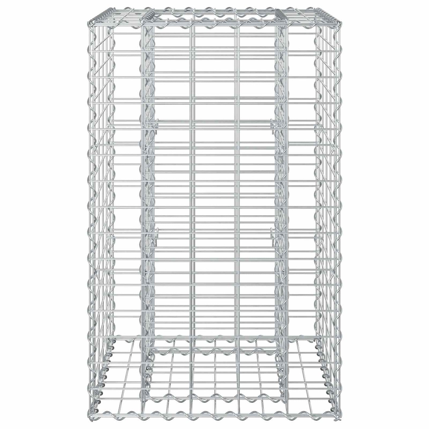 Gabionen-Hochbeet 50 x 50 x 80 cm Verzinkter Stahl Silber