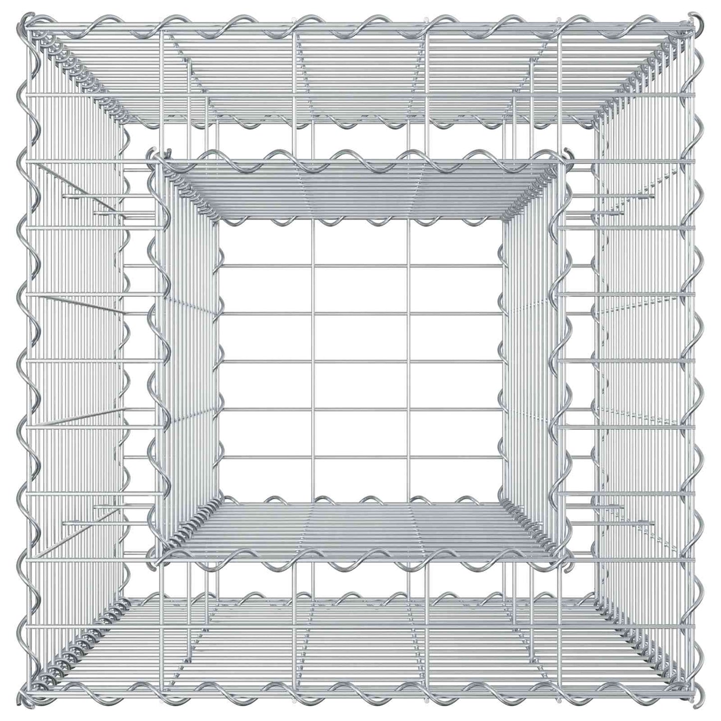 Gabionen-Hochbeet 50 x 50 x 80 cm Verzinkter Stahl Silber