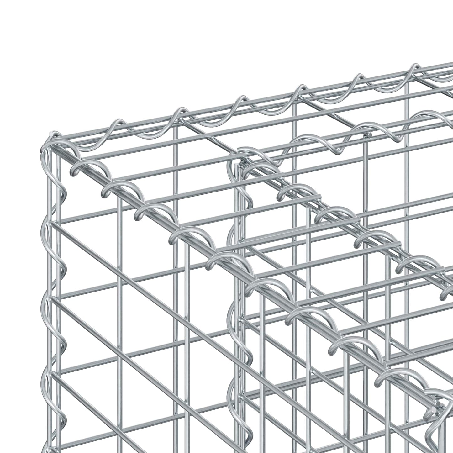 Gabionen-Hochbeet 90 x 50 x 80 cm Verzinkter Stahl Silber