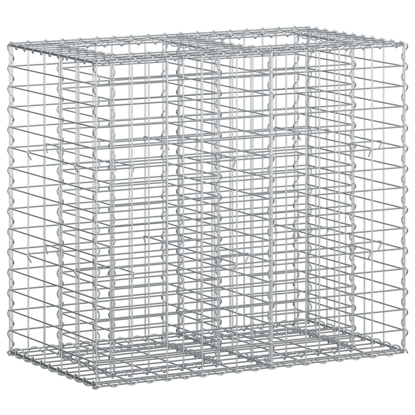 Gabionen-Hochbeet 90 x 50 x 80 cm Verzinkter Stahl Silber