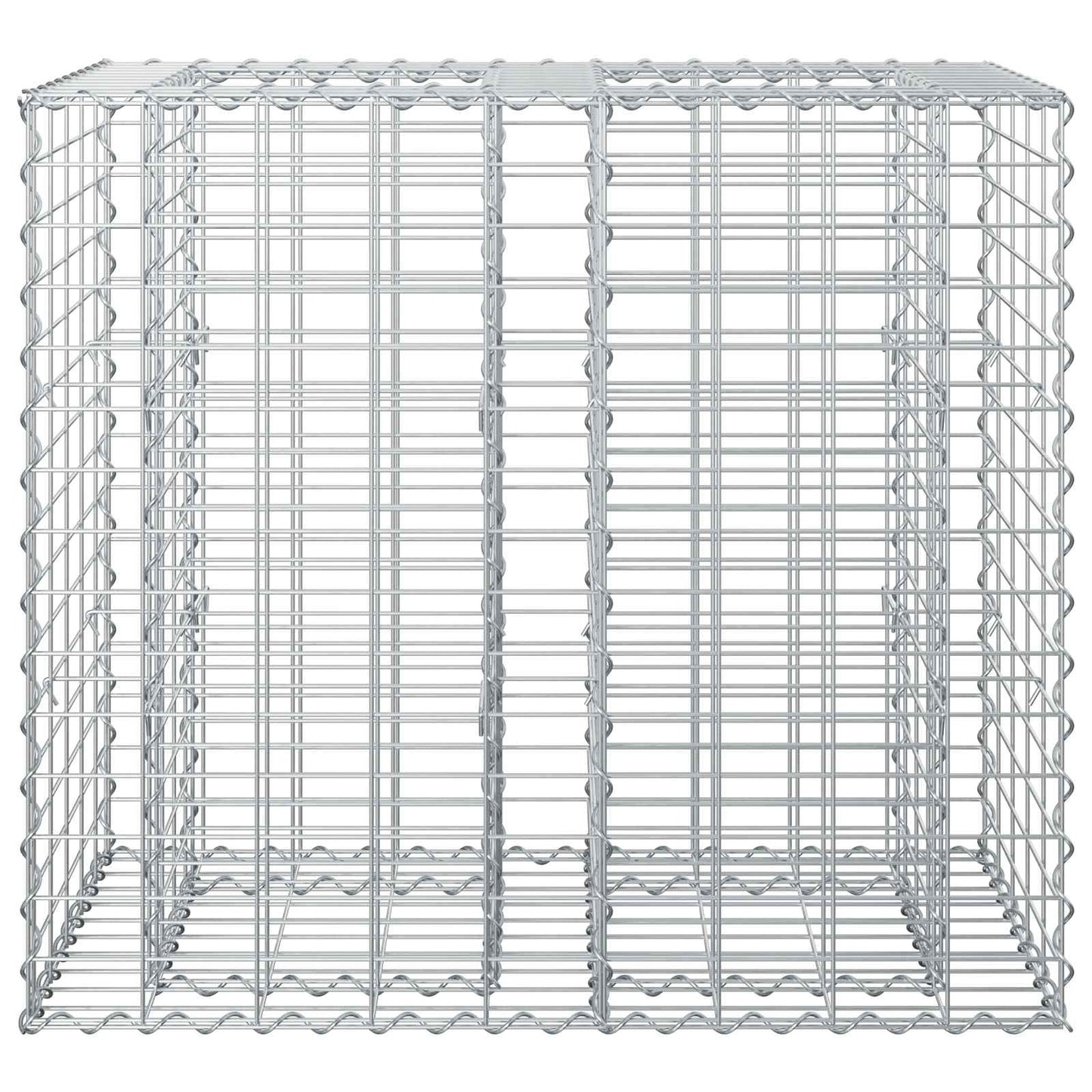 Gabionen-Hochbeet 90 x 50 x 80 cm Verzinkter Stahl Silber