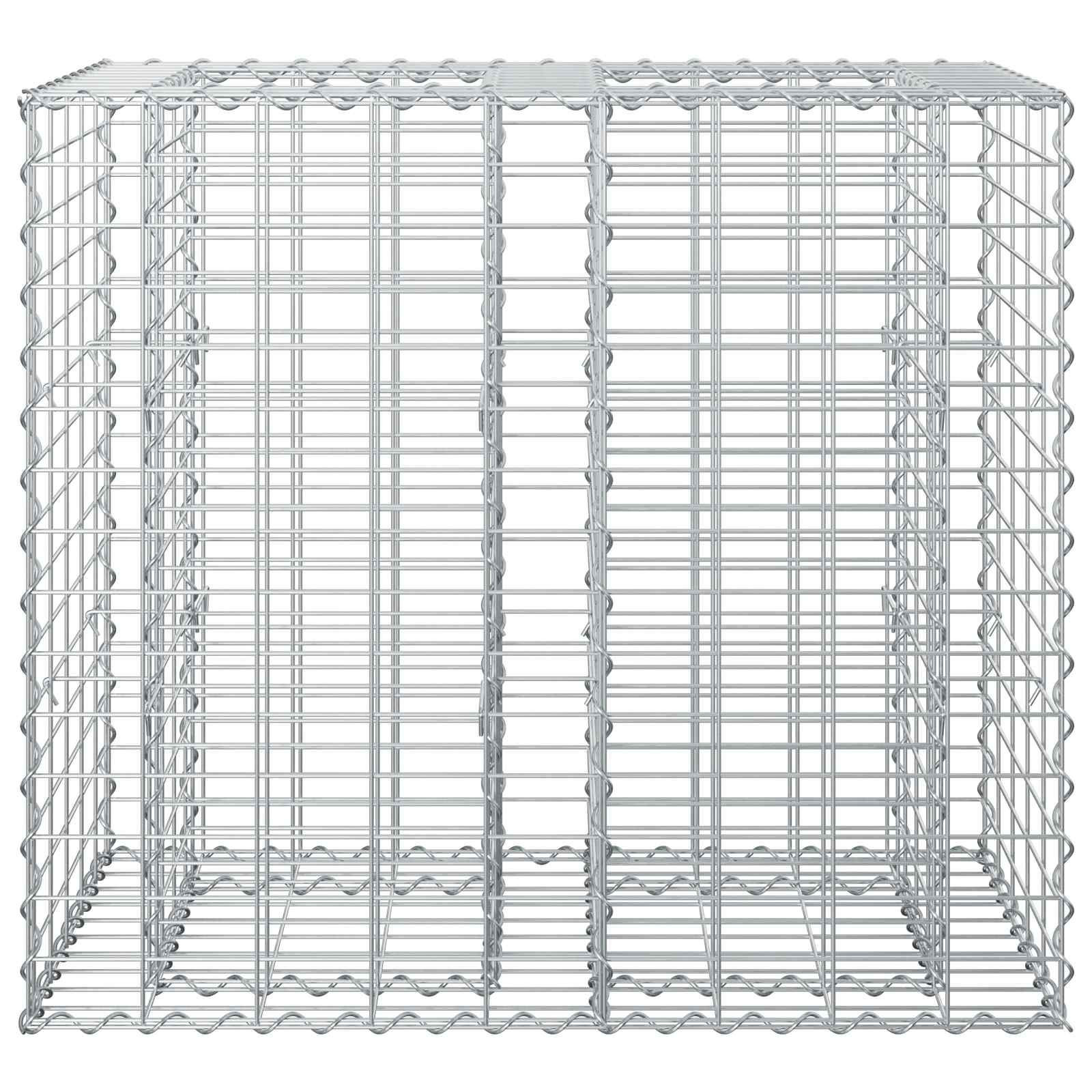 Gabionen-Hochbeet 90 x 50 x 80 cm Verzinkter Stahl Silber