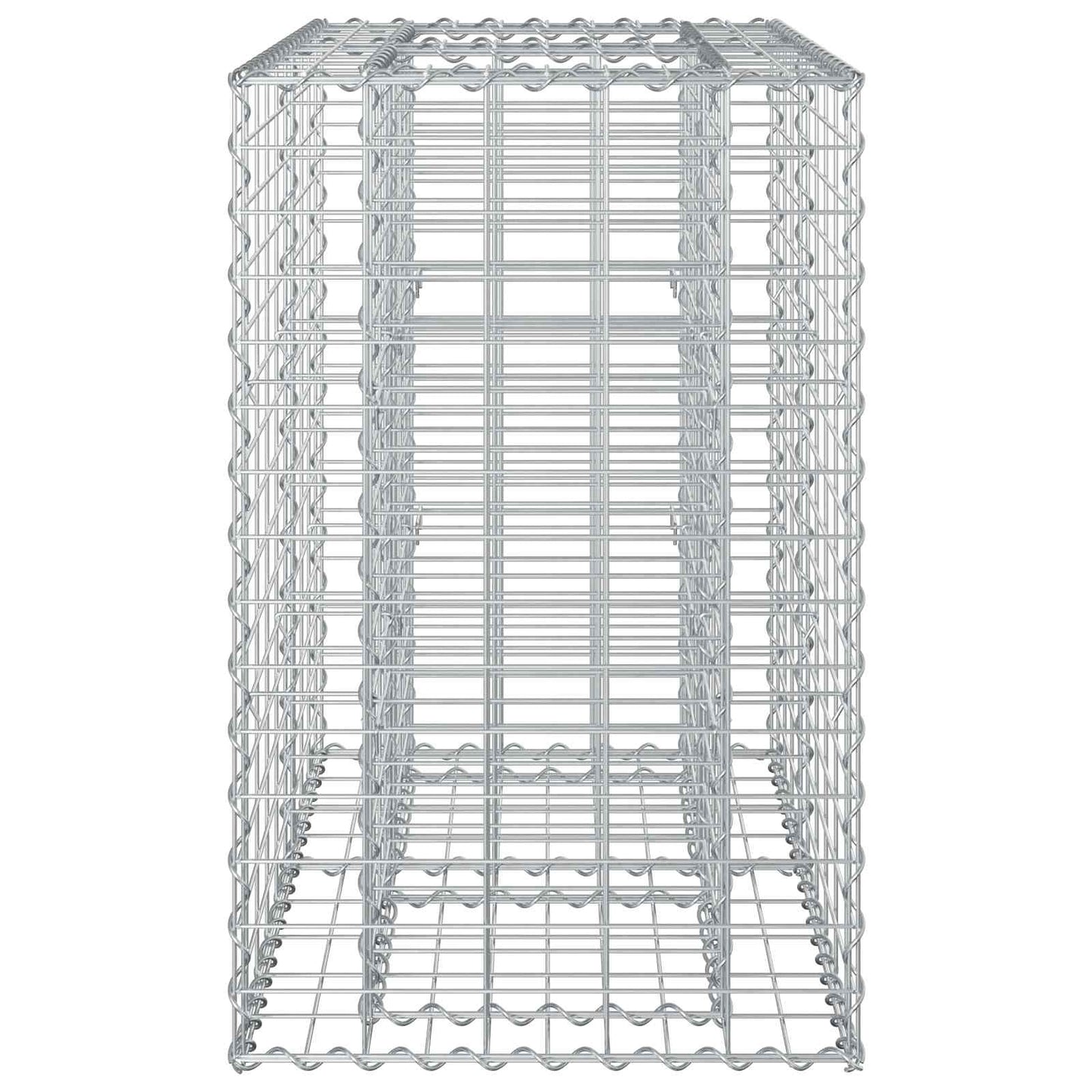 Gabionen-Hochbeet 90 x 50 x 80 cm Verzinkter Stahl Silber